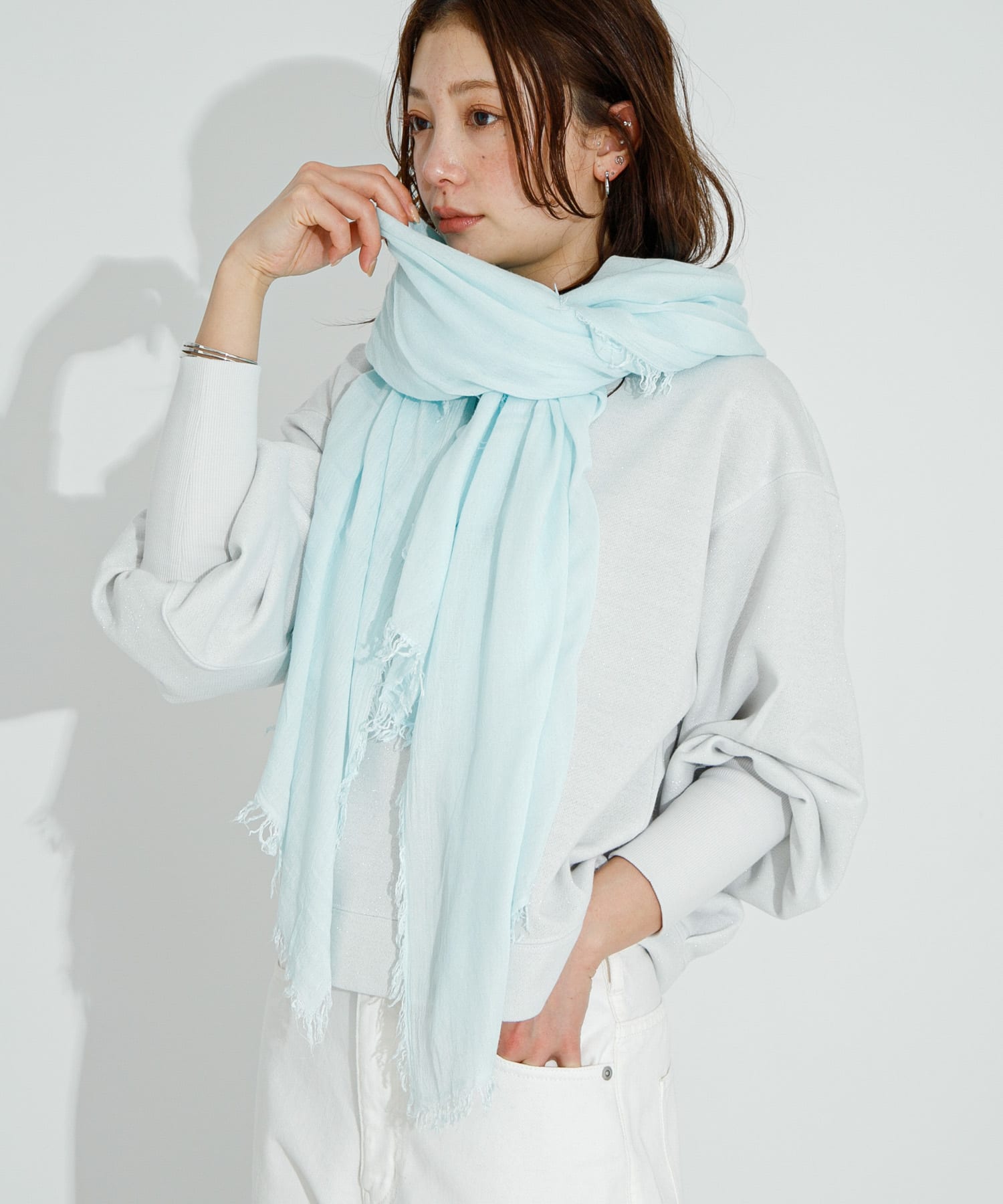 イタリア製なめらかレーヨンストール ミント one