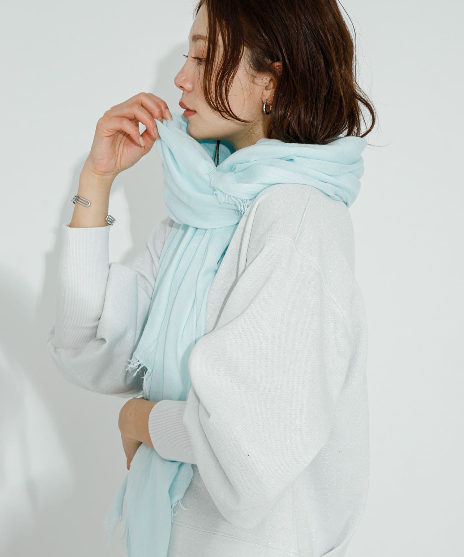 イタリア製なめらかレーヨンストール ミント one