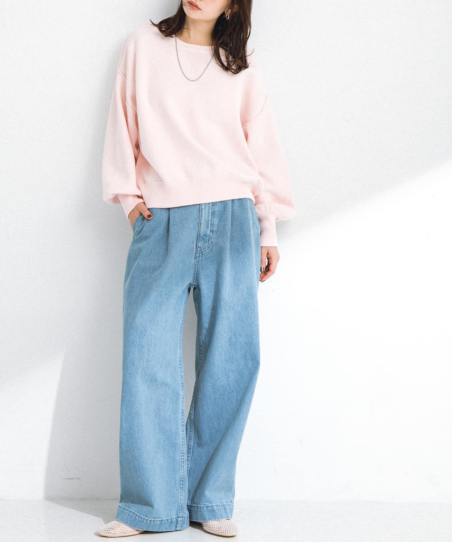 メッシュストラップフラットシューズ オフ S