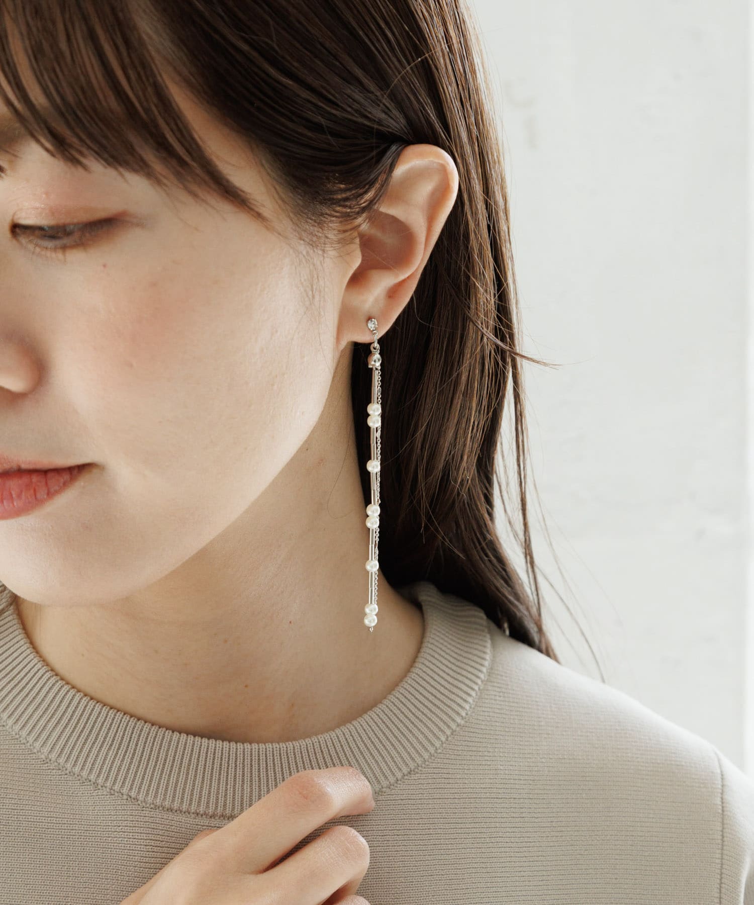 スウィングパールピアス シルバー one