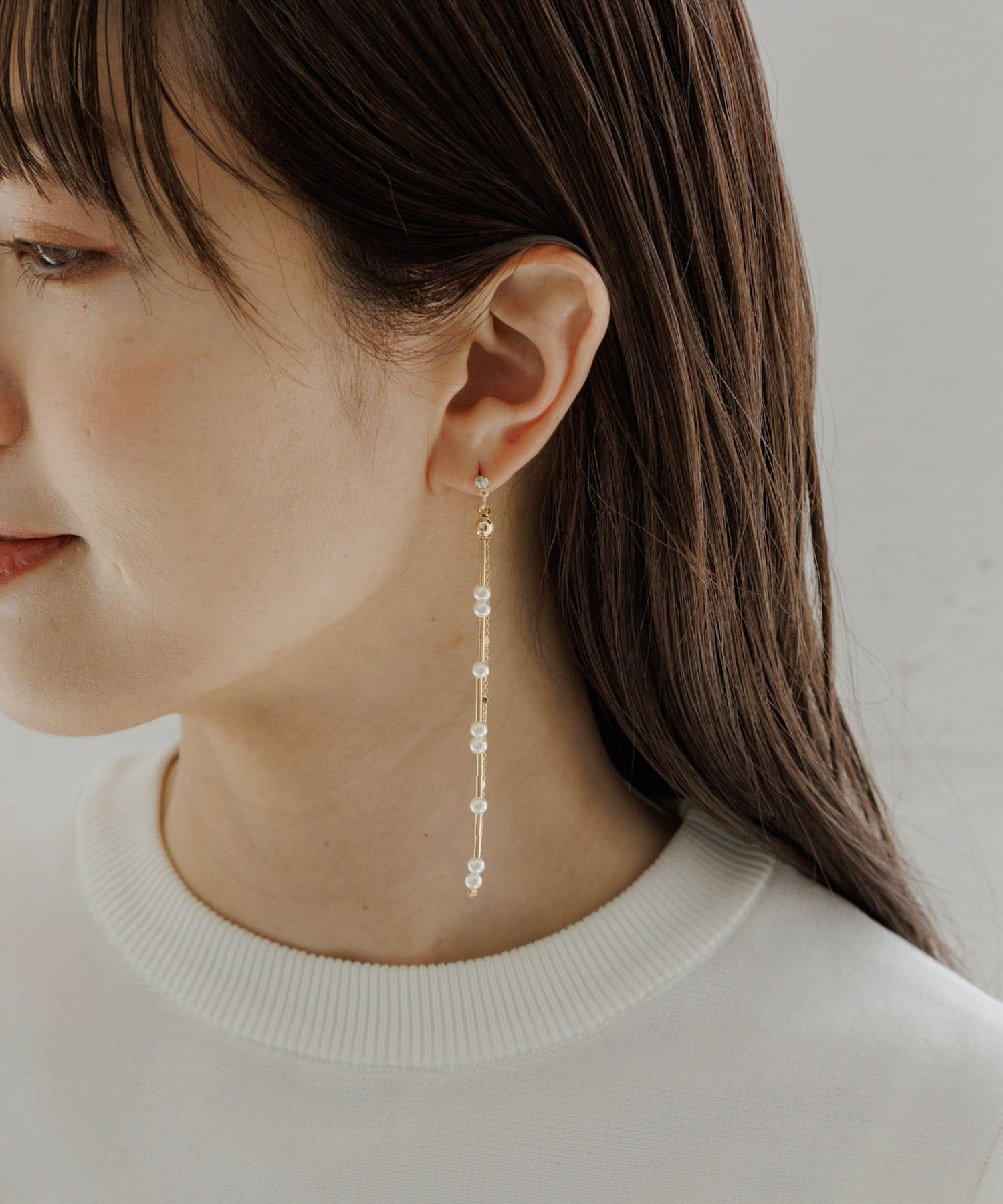 スウィングパールピアス ゴールド one