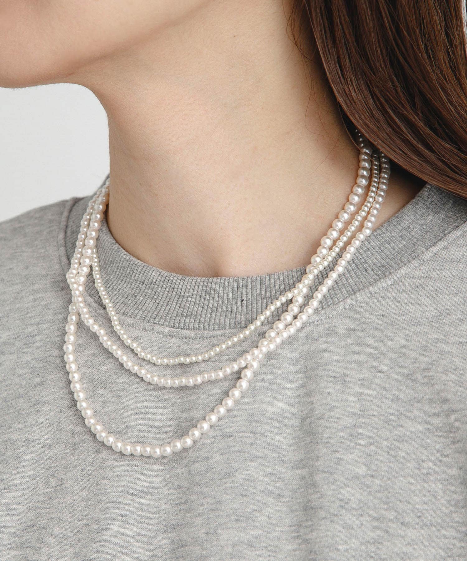 三連パールネックレス