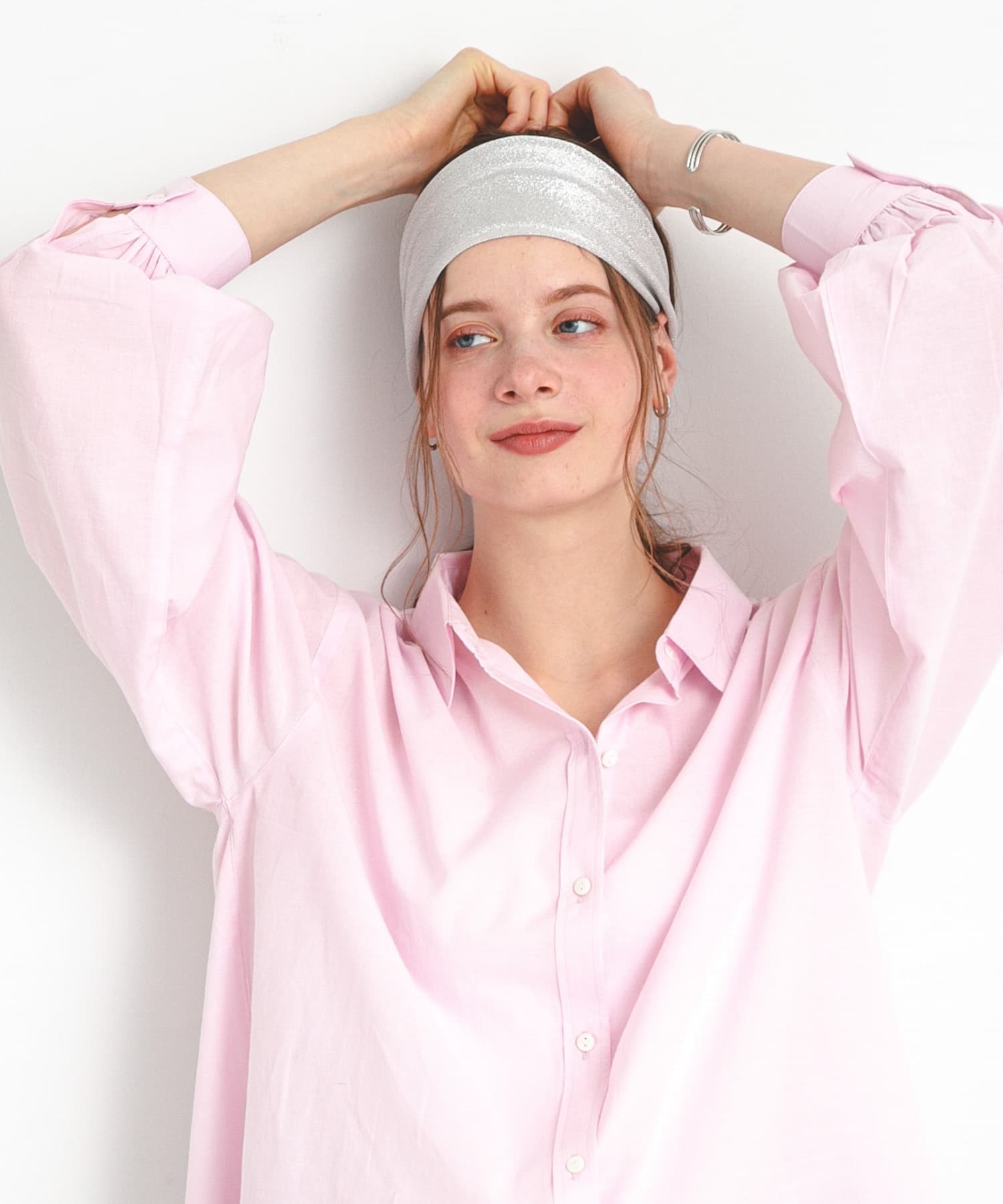 ラメヘアターバン グレー one