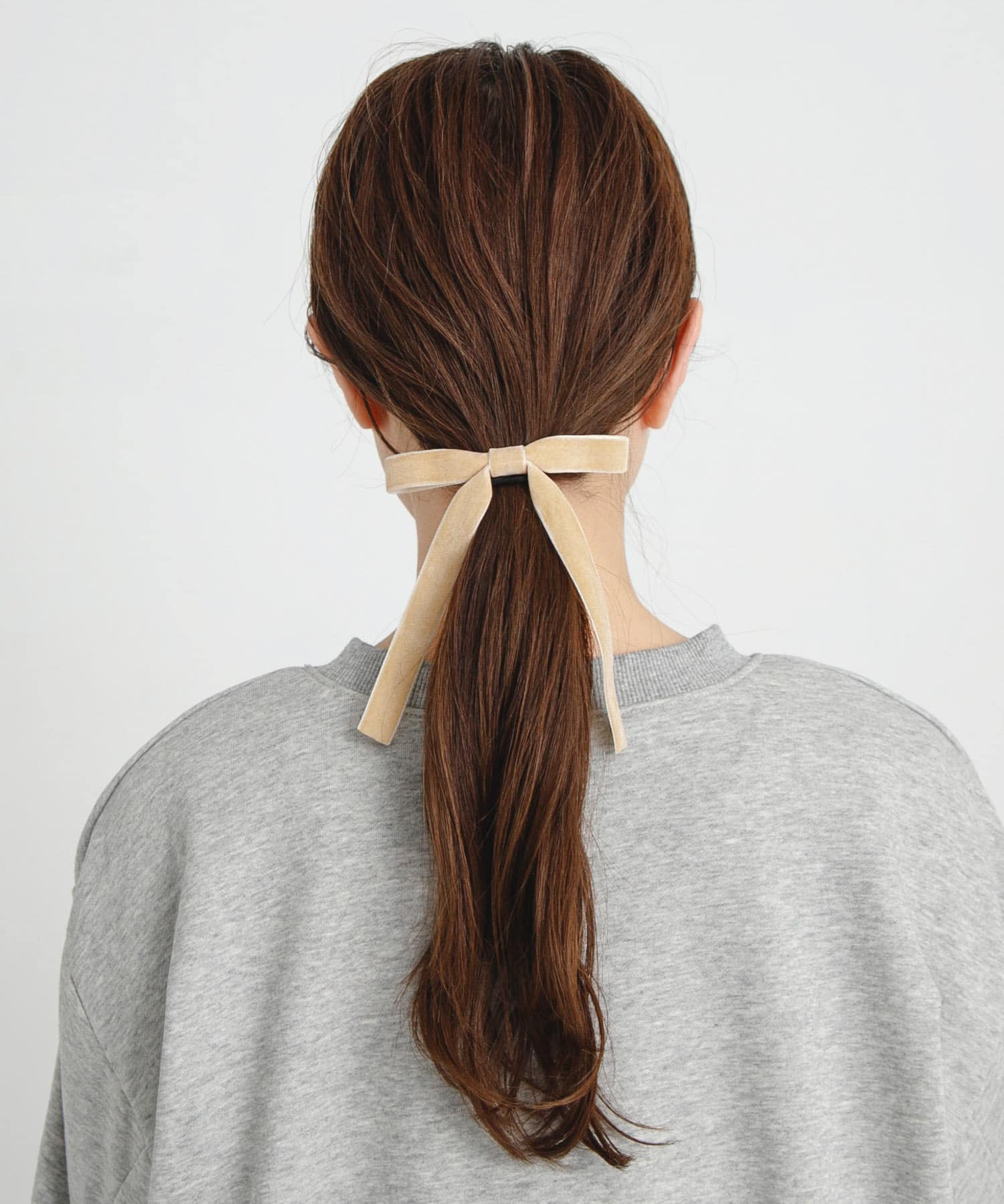 ベロアリボンヘアゴム オフ one