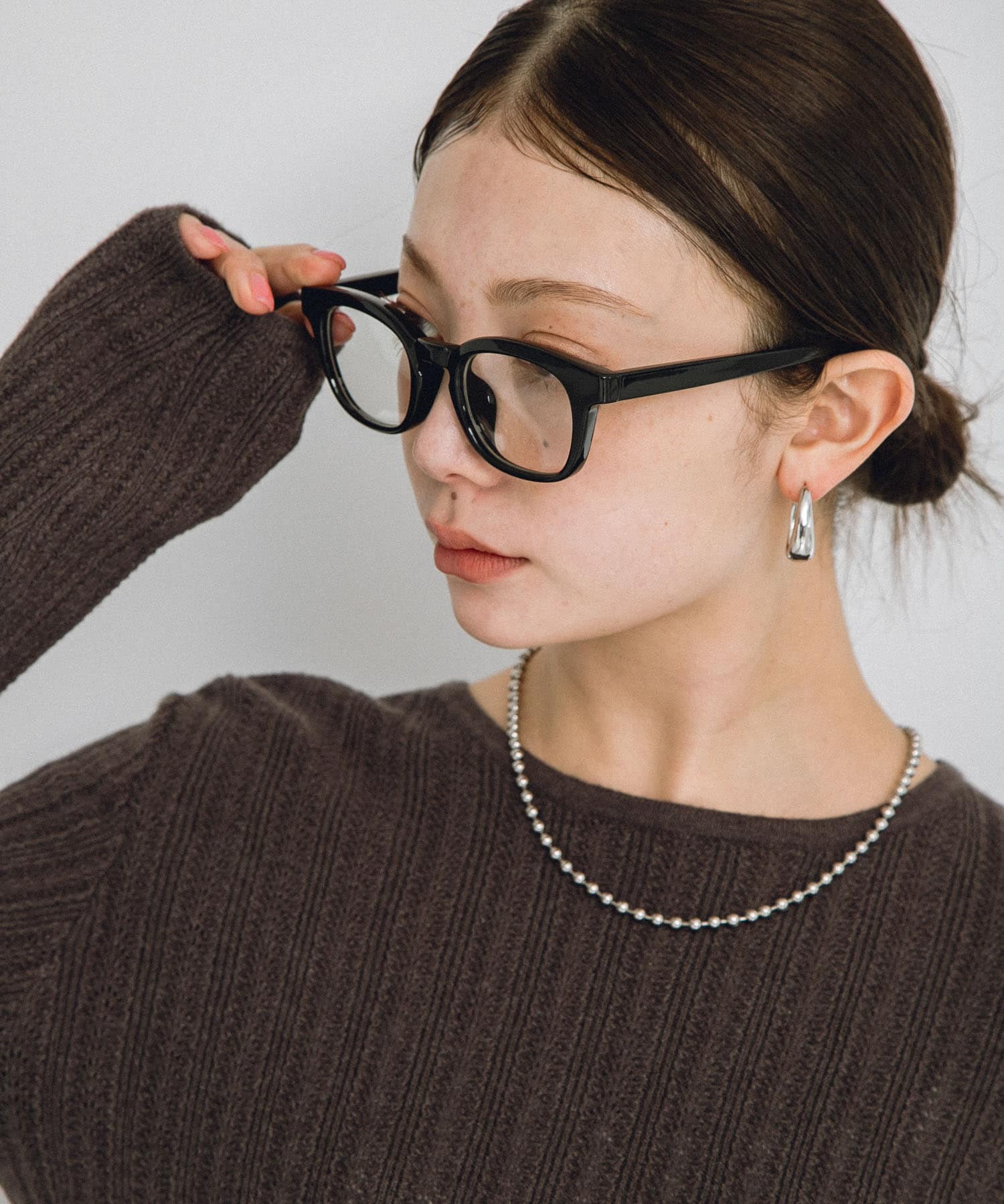 ウェリントンメガネ ブラック one