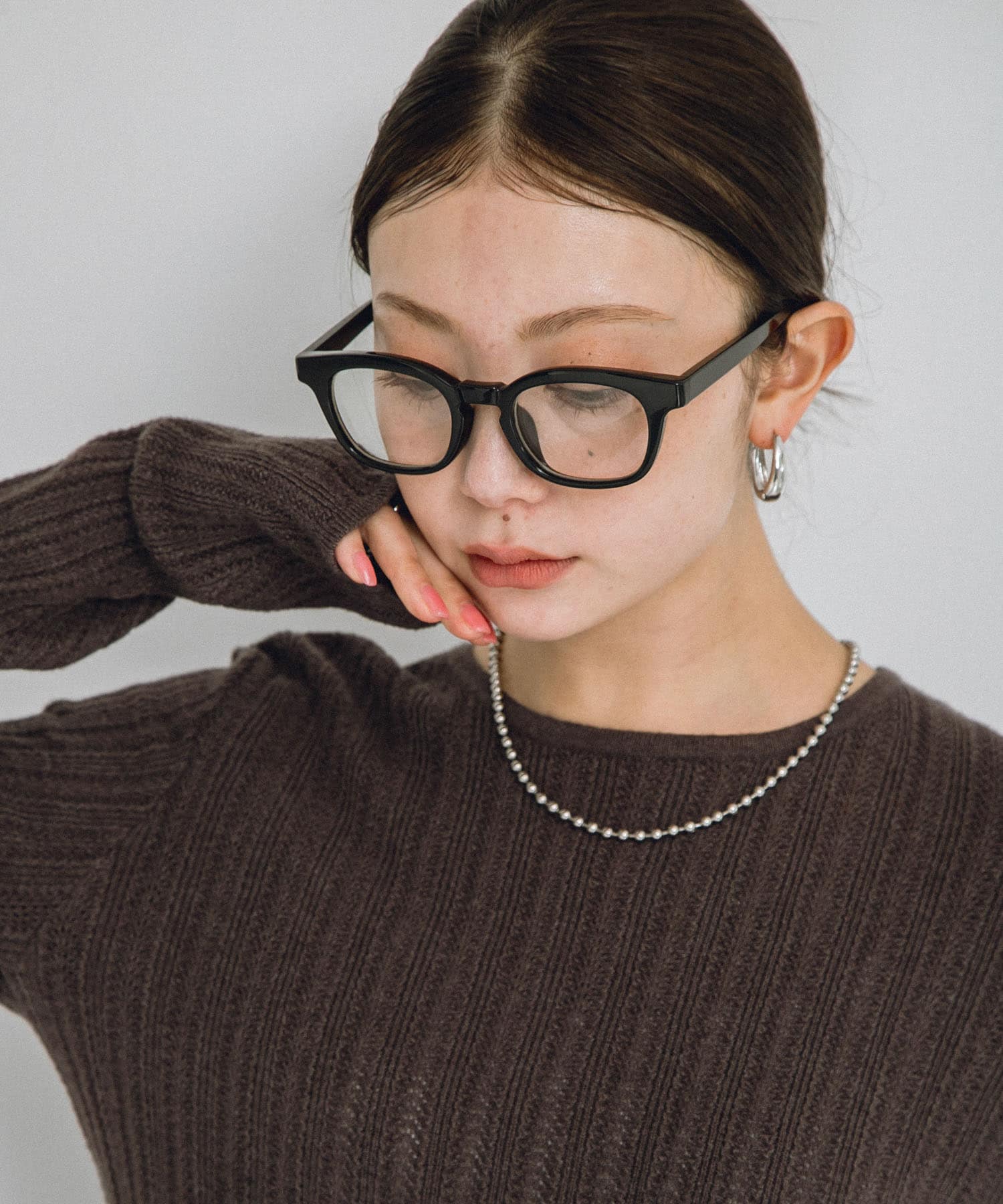 ウェリントンメガネ ブラック one