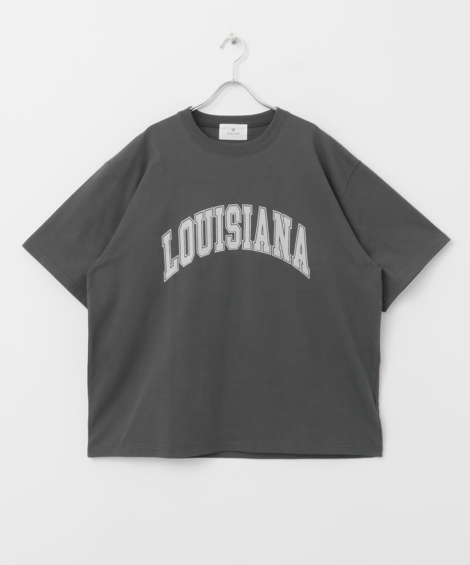 ロゴプリントオーバーサイズTシャツ チャコール M