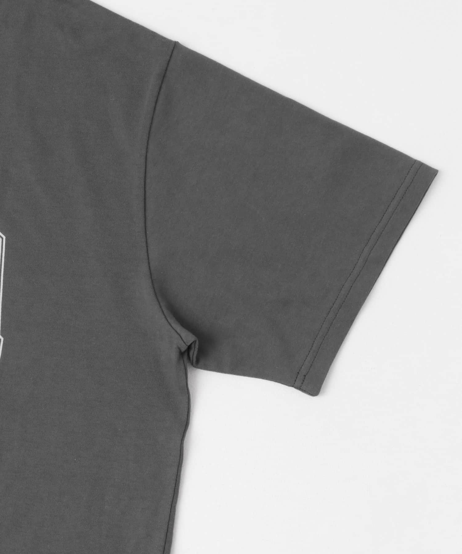 ロゴプリントオーバーサイズTシャツ チャコール M