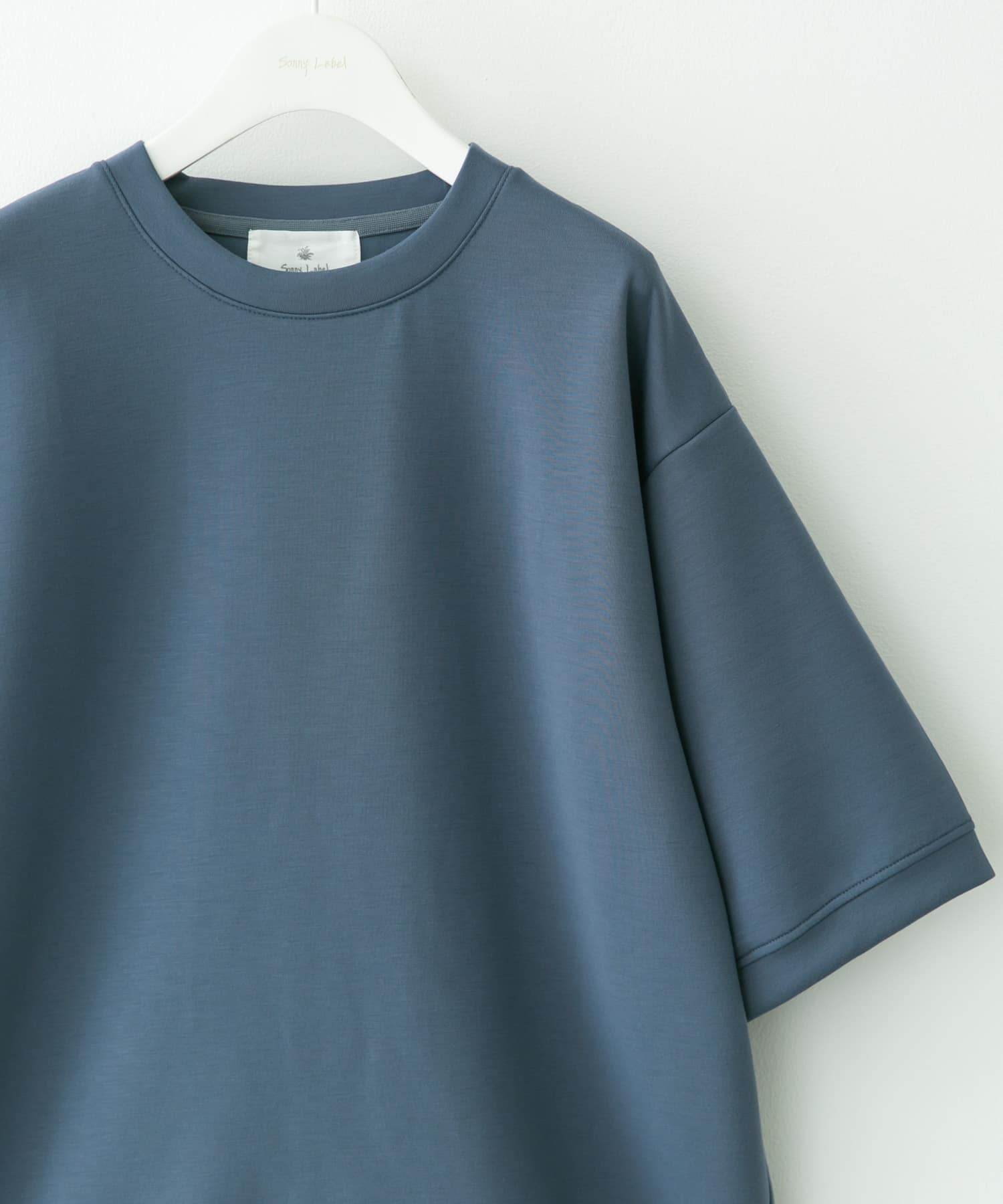 シルキーダンボールニットTシャツ ブルー M