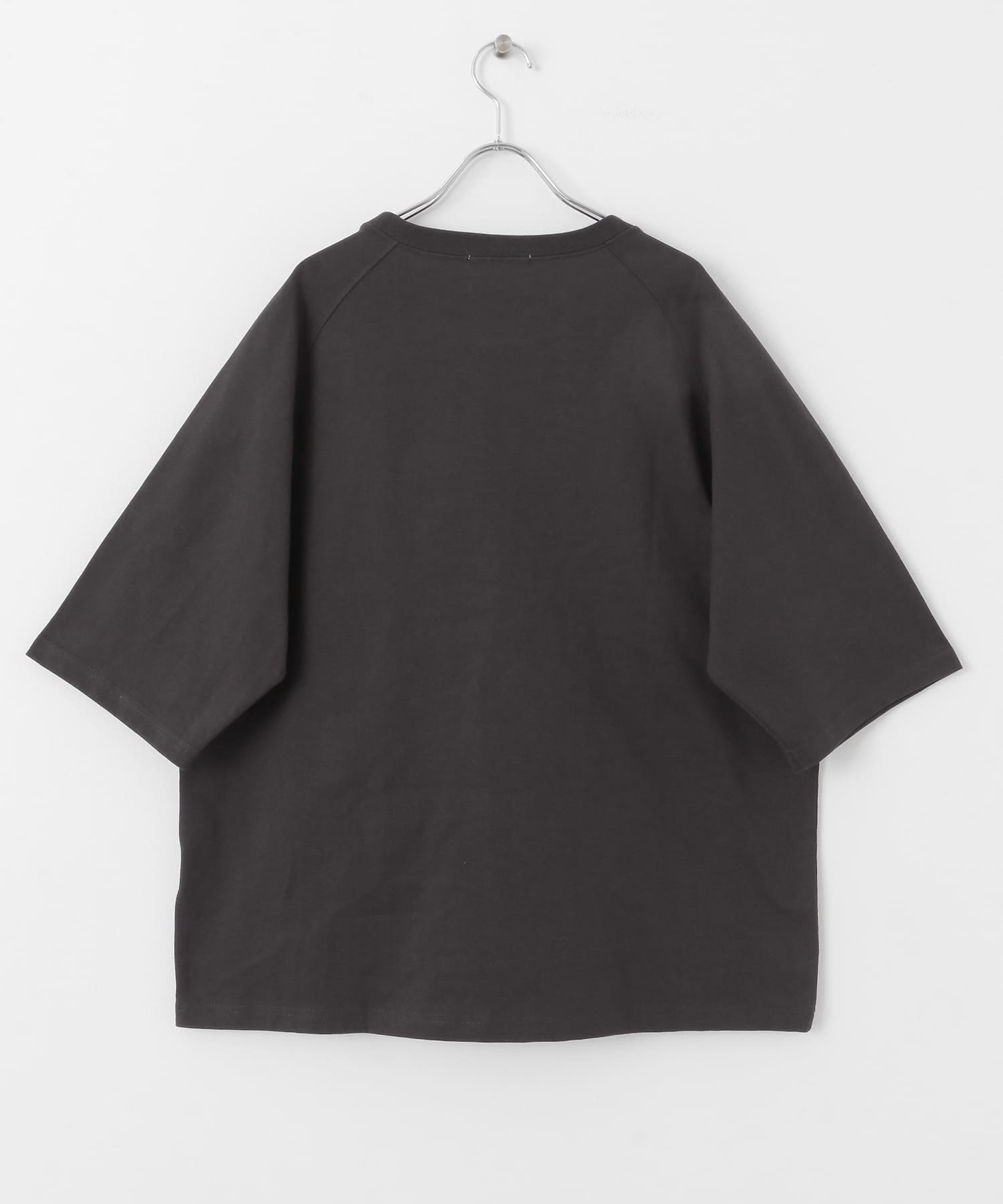 ナイロンポケット切替ハーフスリーブTシャツ チャコール M