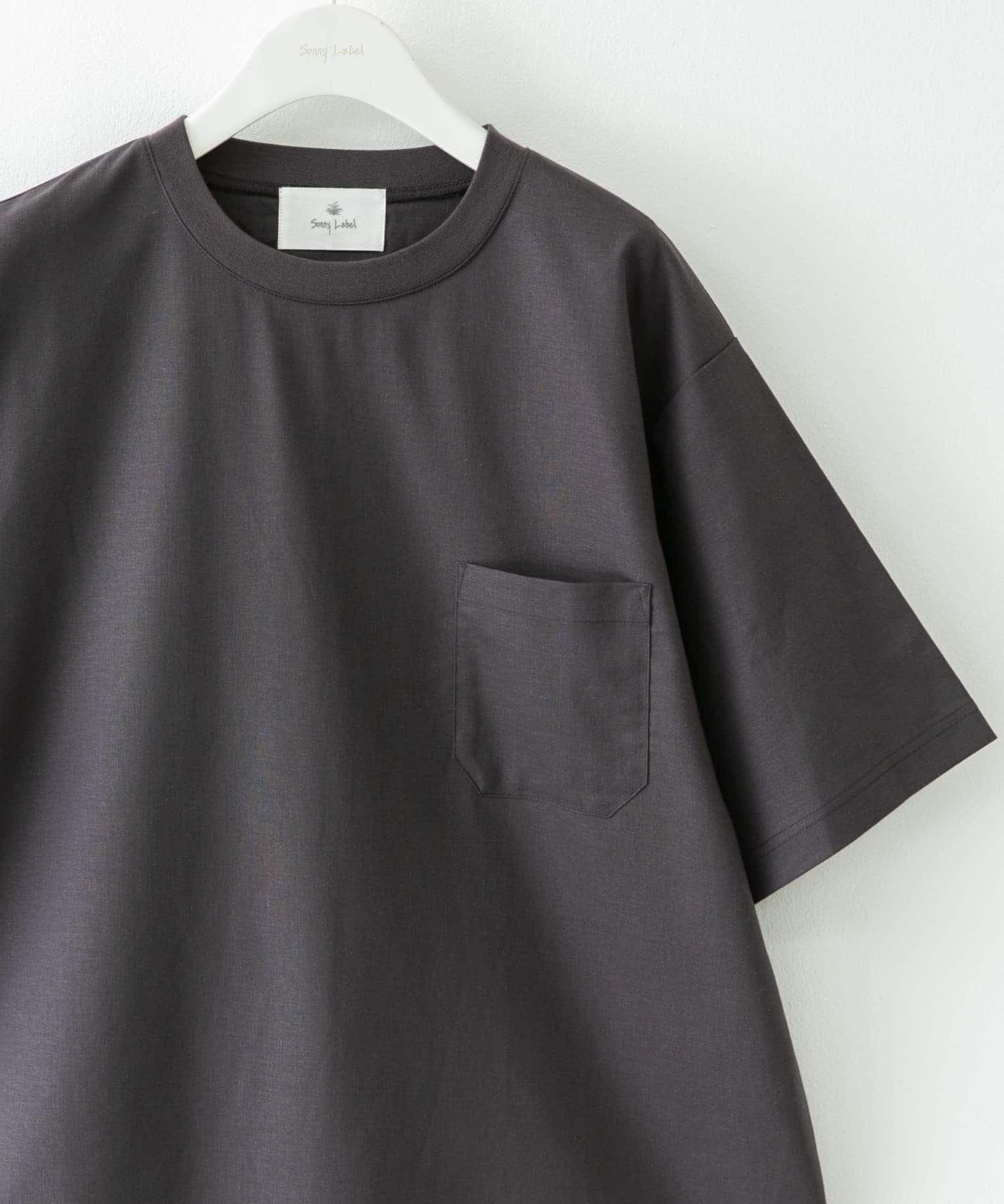 『接触冷感/イージーケア』リネン混ショートスリーブTシャツ チャコール M