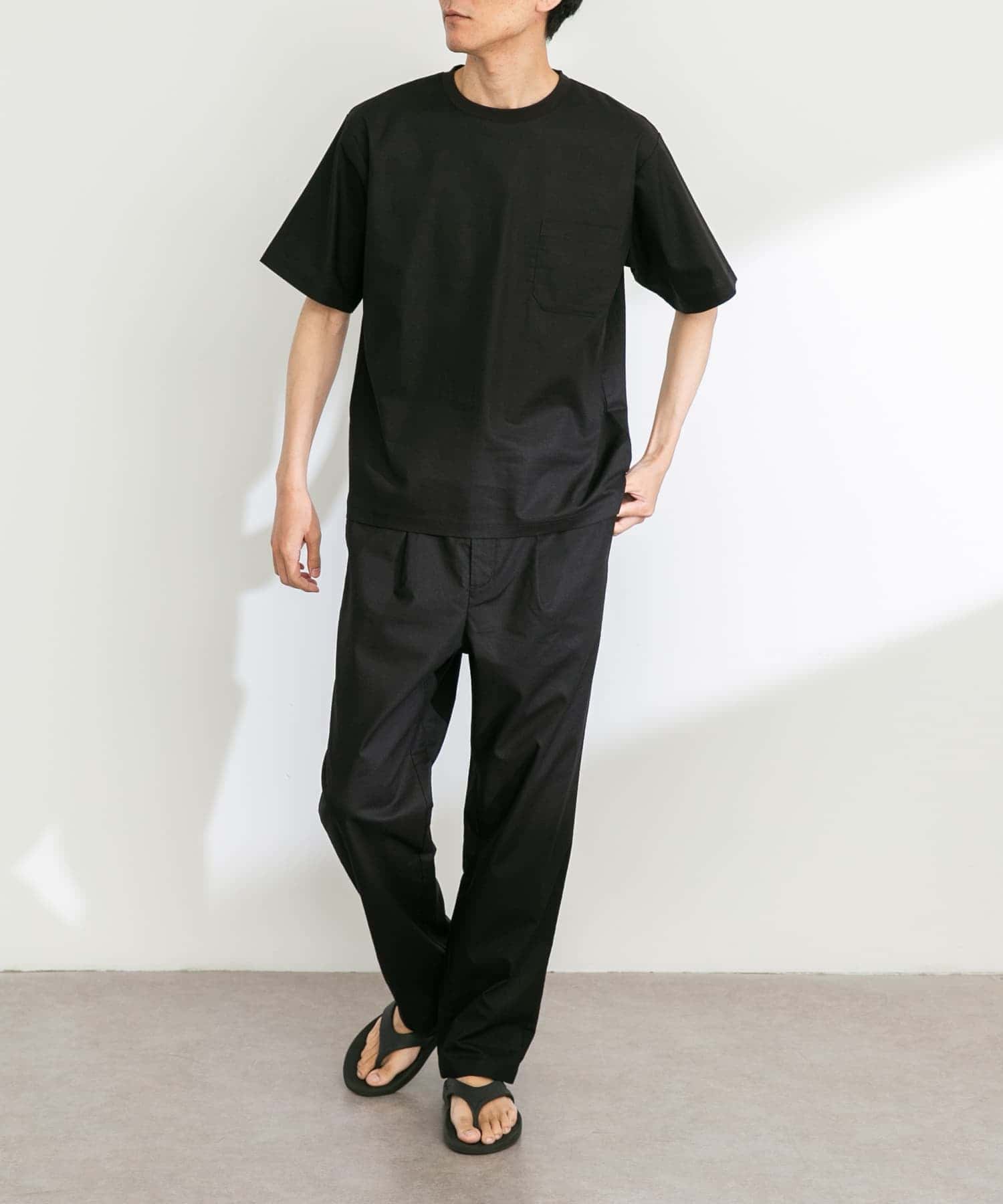 接触冷感/イージーケア』リネン混ショートスリーブTシャツ(M オフ