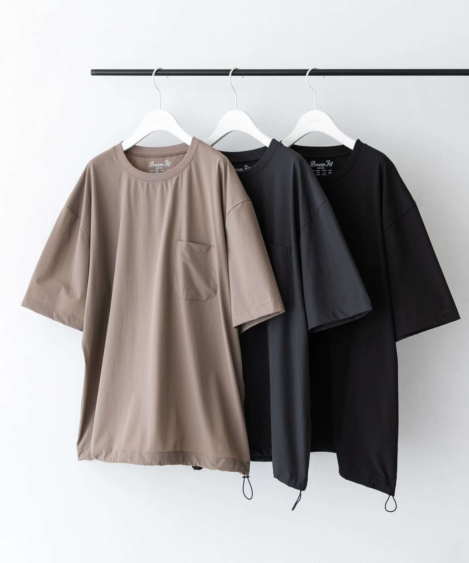 『接触冷感/吸水速乾/UVカット』Breeze Fit クルーネックTシャツ グレージュ L