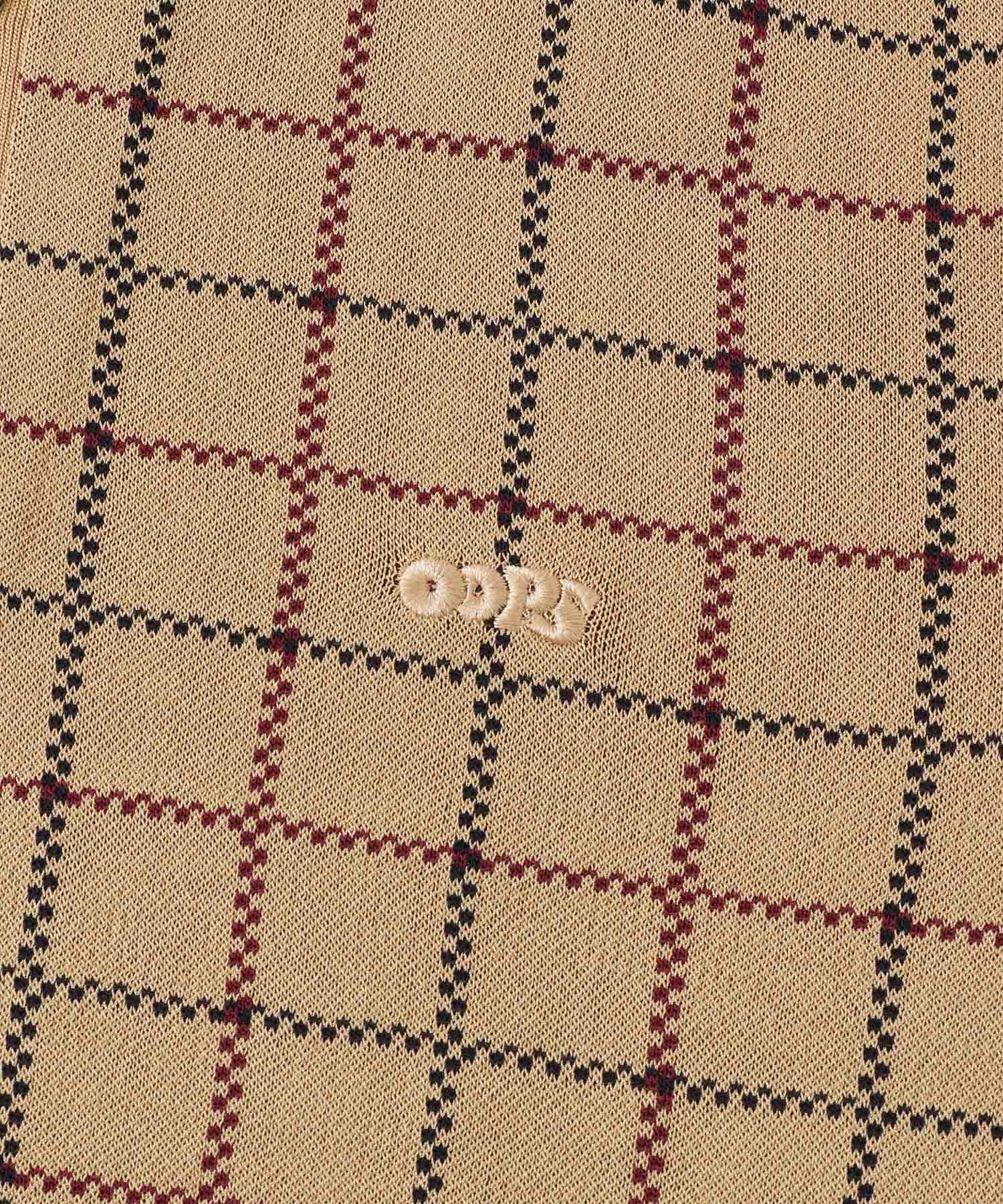 OOPSチェック柄ニットポロシャツ(M BEIGE): トップス｜URBAN