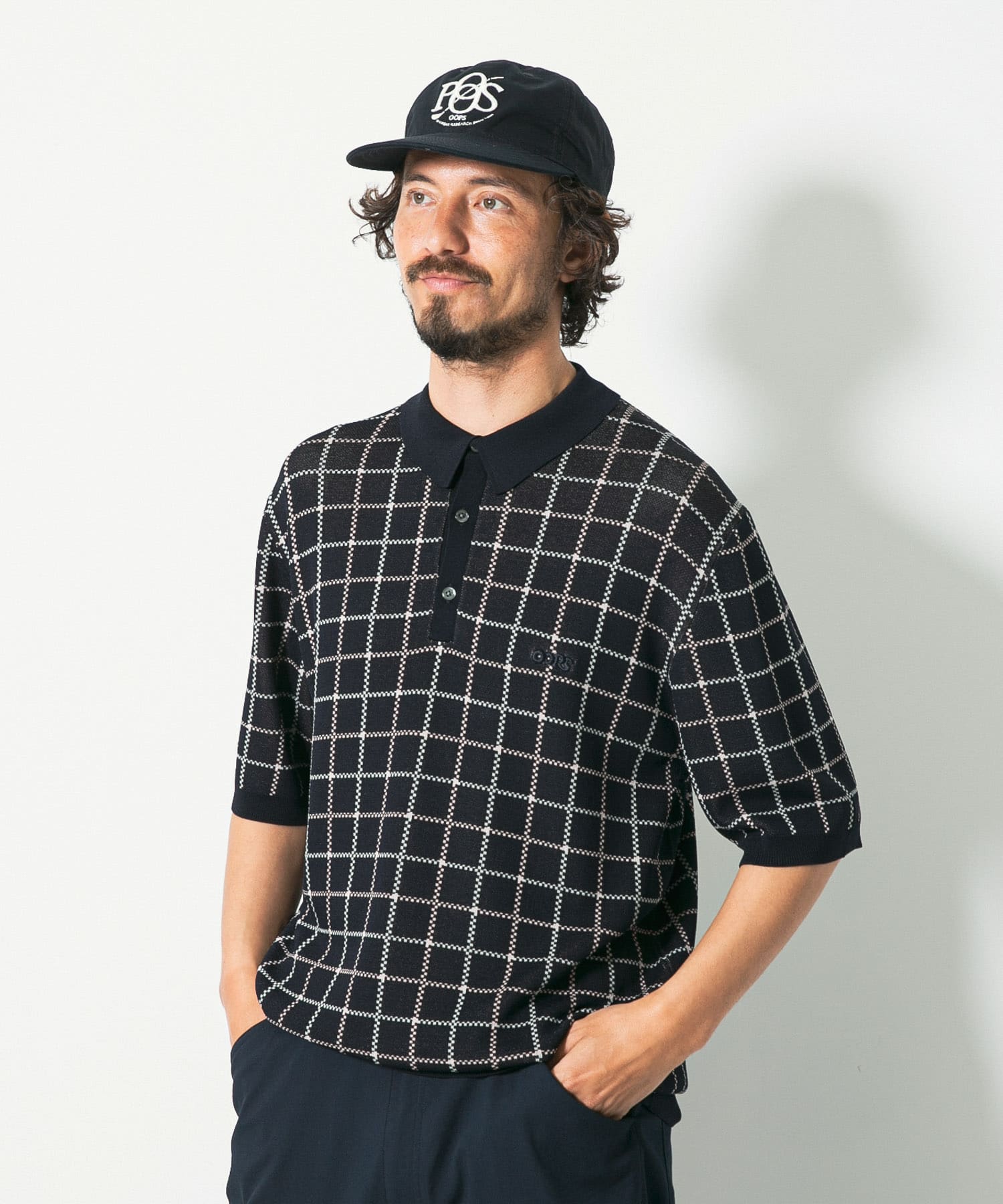 OOPS チェック柄ニットポロシャツ(M BEIGE): トップス｜URBAN
