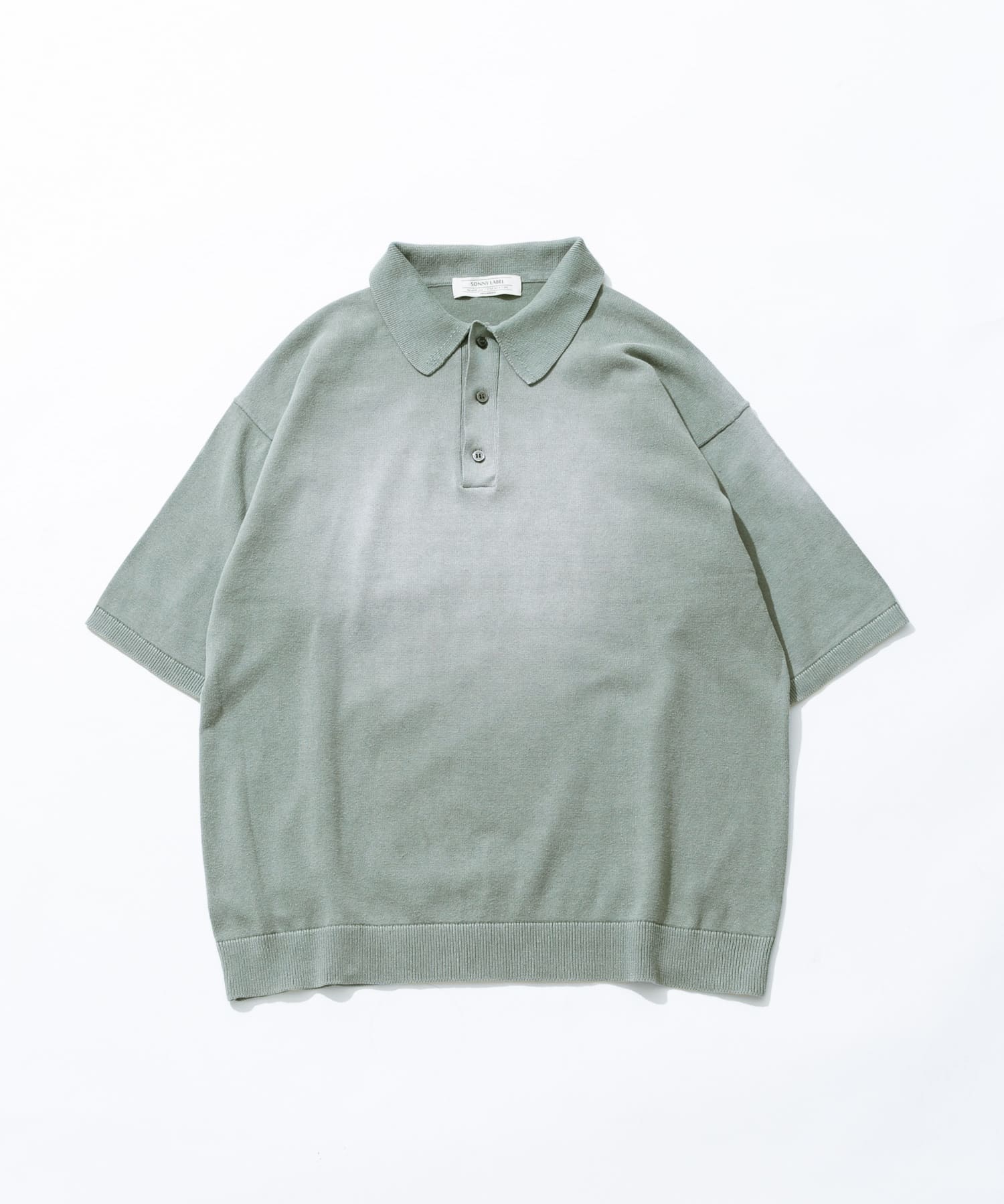 ピグメントニットポロシャツ グリーン M