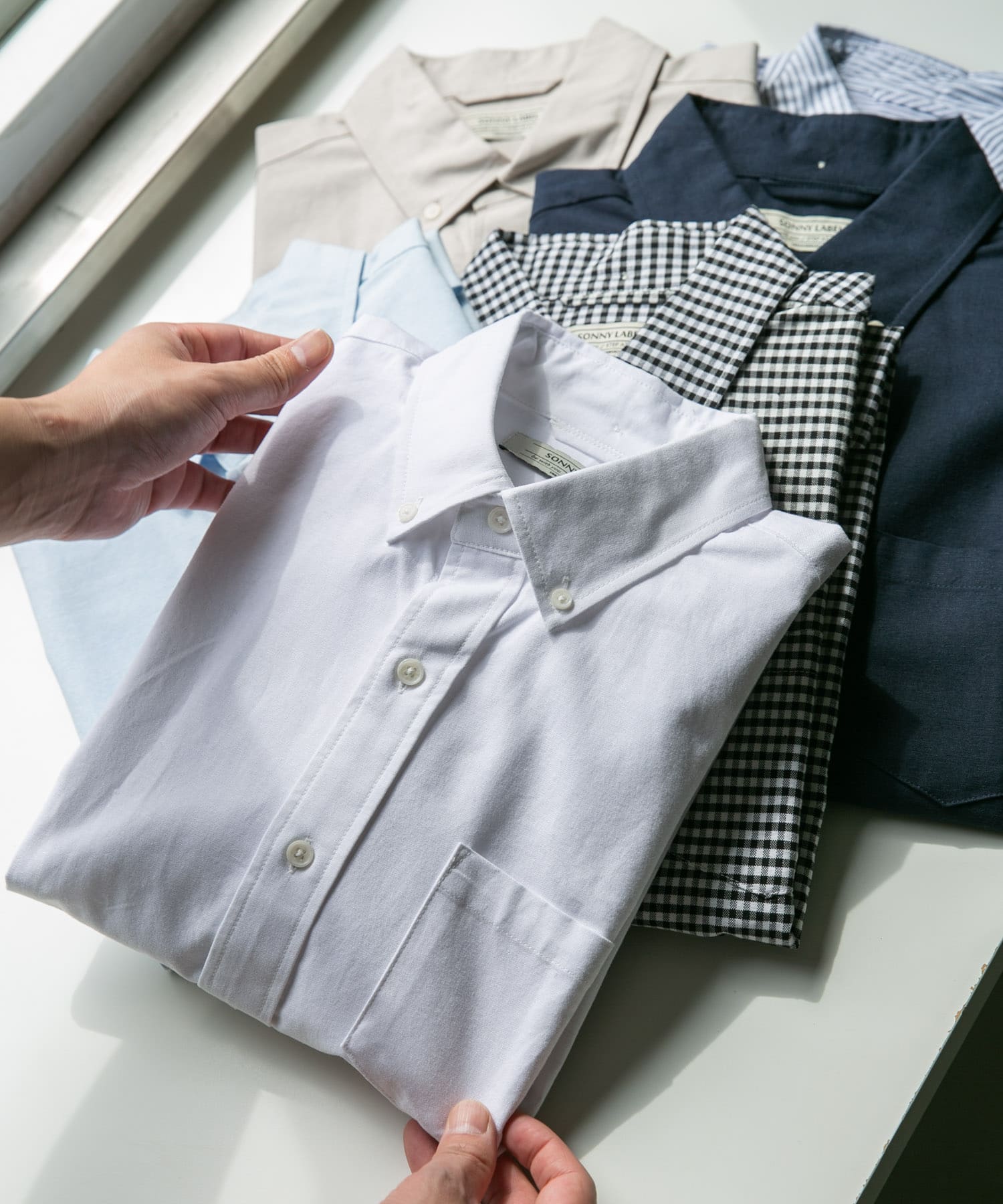 抗菌オックスボタンダウン半袖シャツ ホワイト M