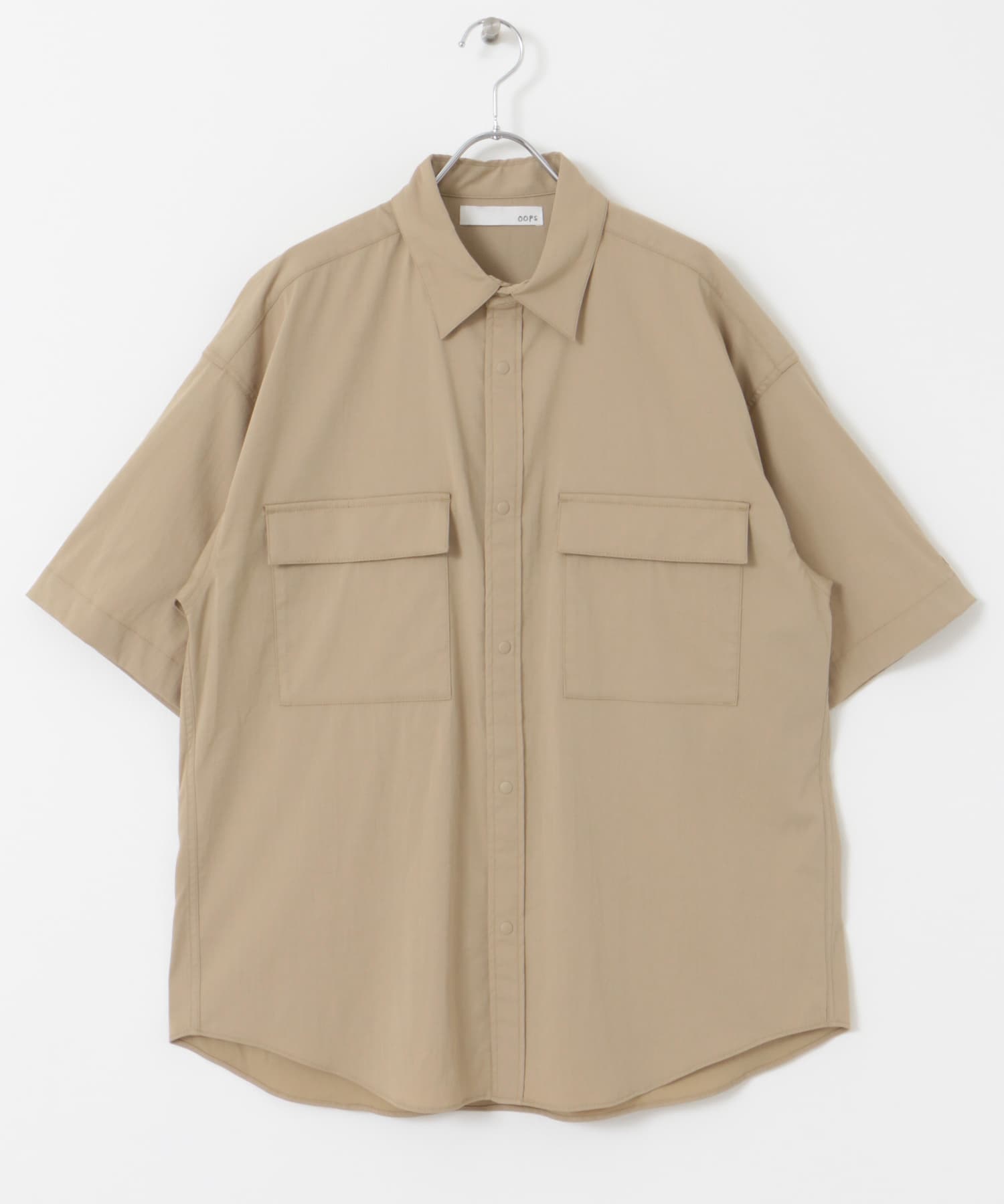 OOPS　ノビイルダブルポケットシャツ BEIGE M