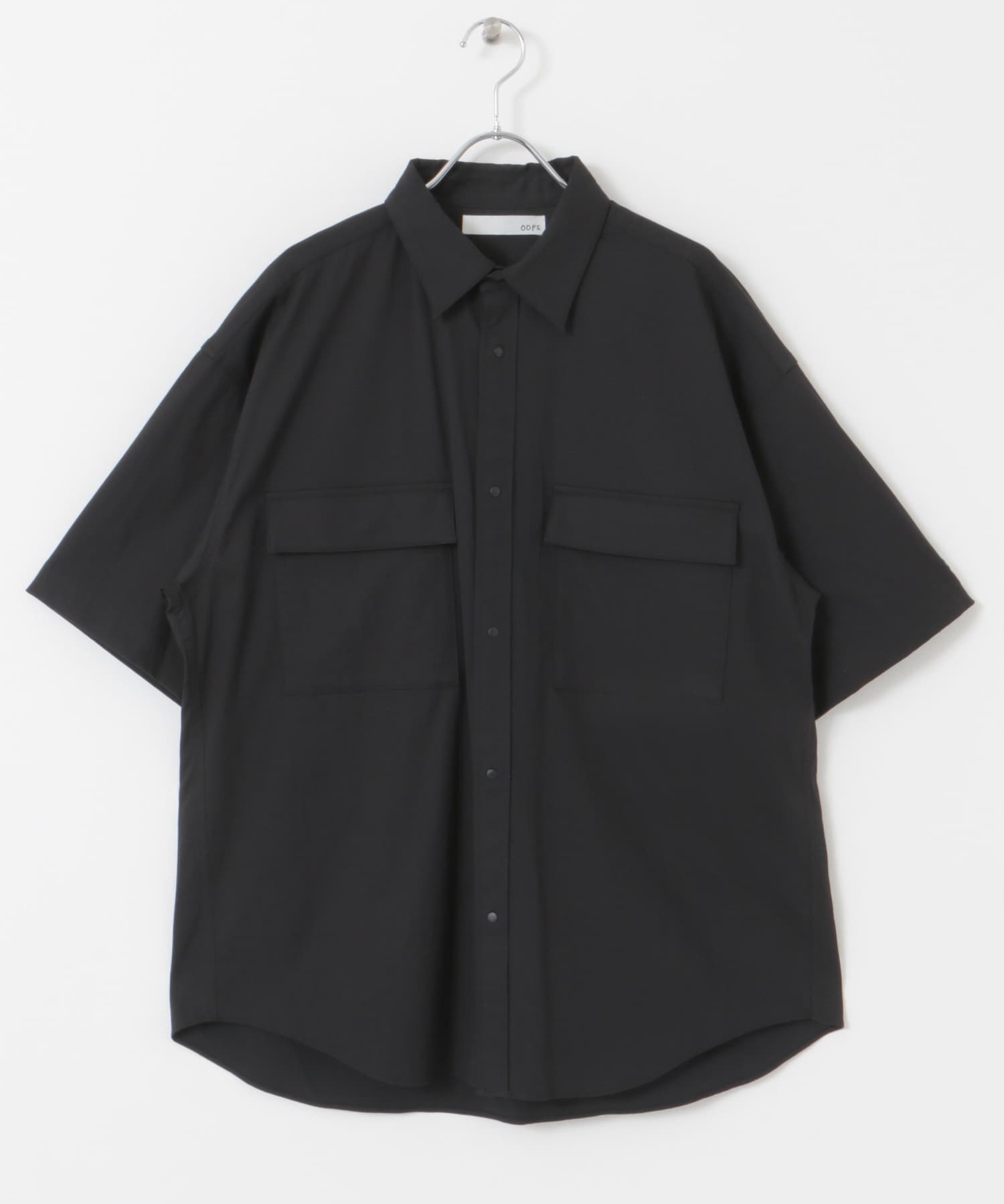 OOPS　ノビイルダブルポケットシャツ BLACK M
