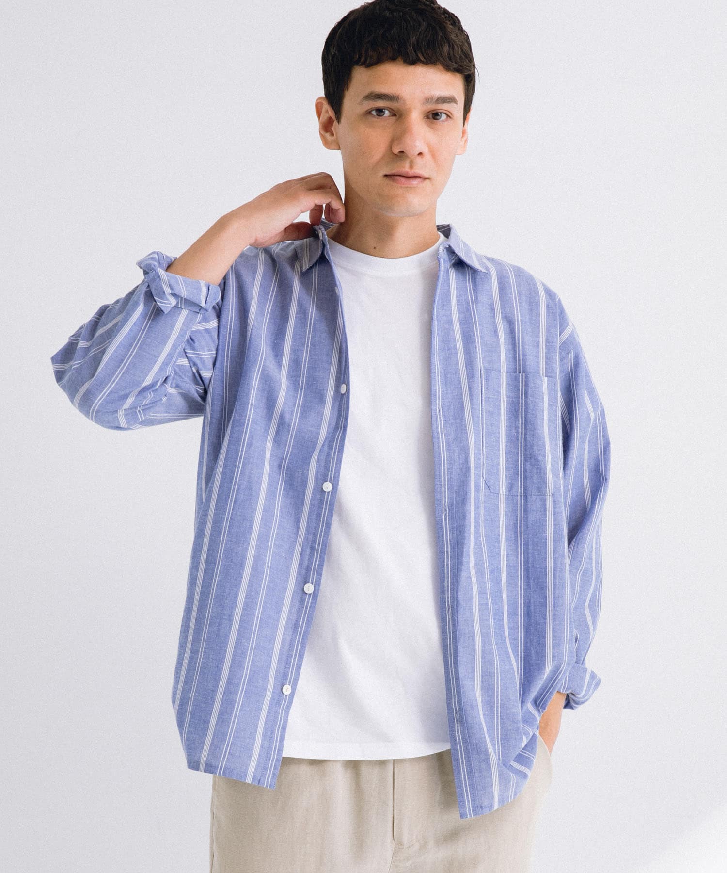 コットンシャンブレーシャツ