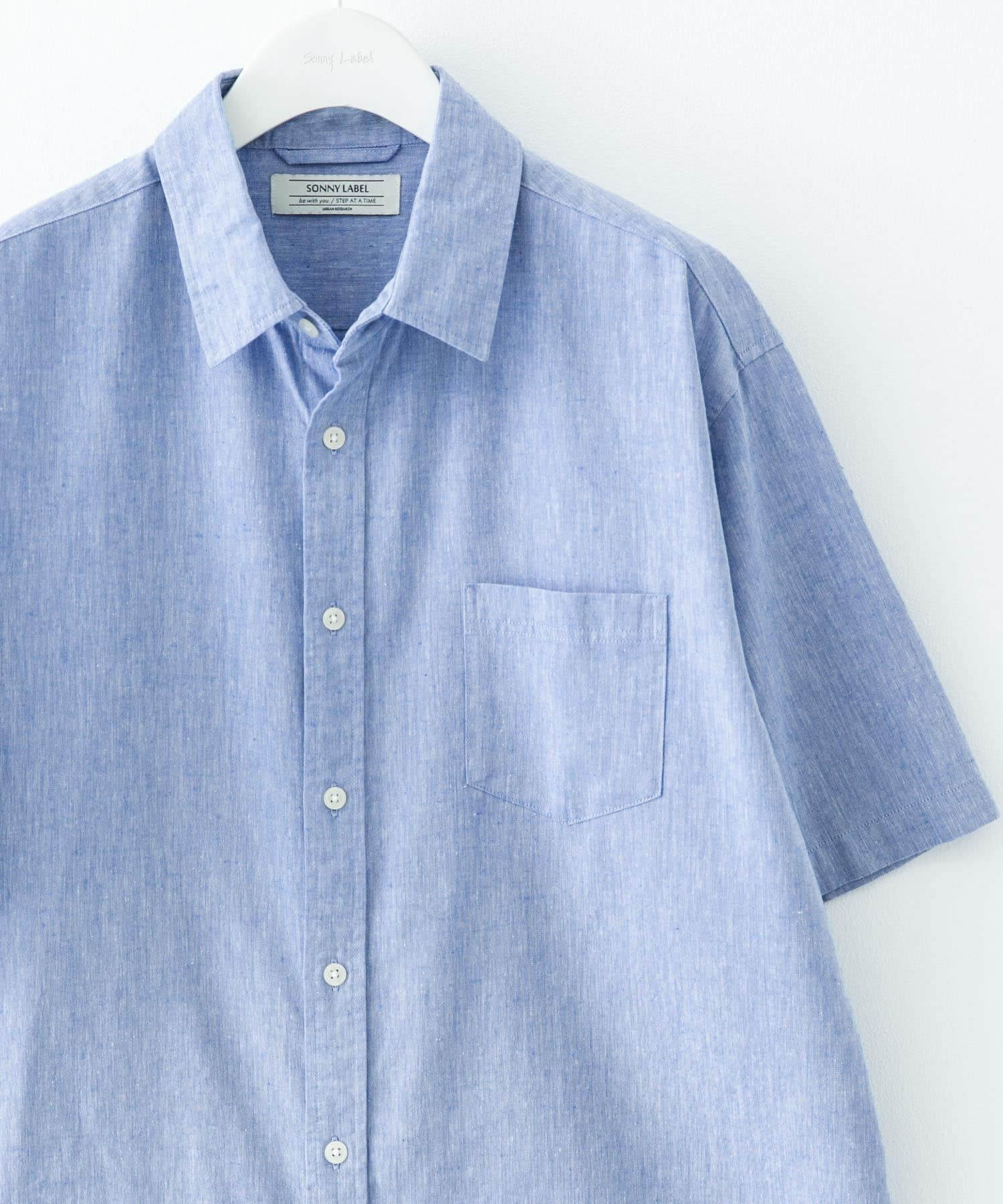 『吸水速乾/接触冷感』リネン混ハーフスリーブシャツ