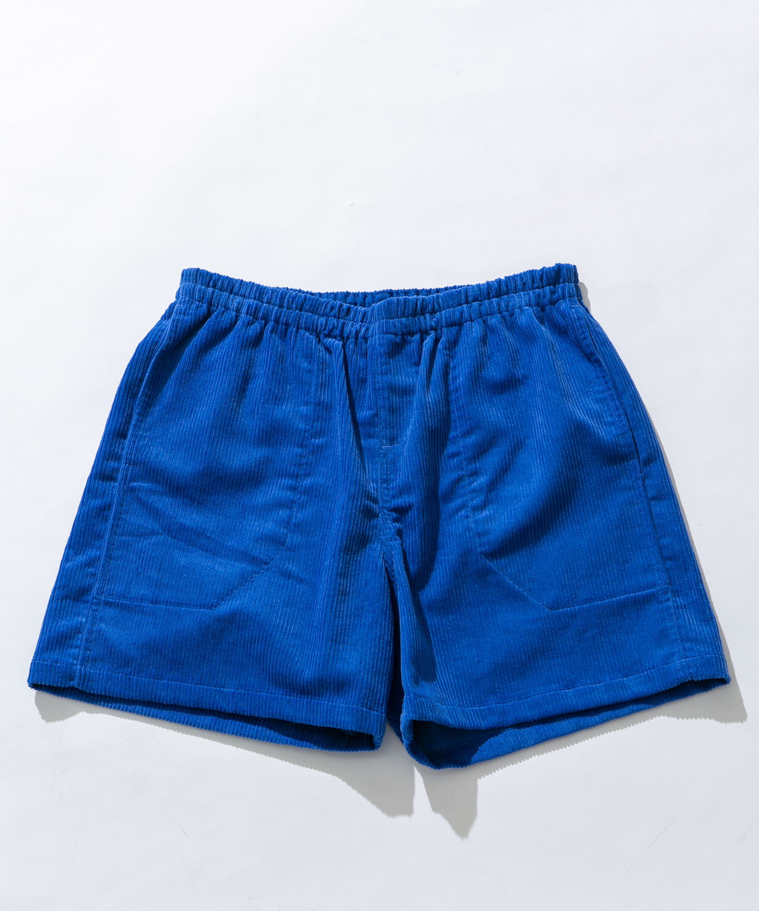 コーデュロイイージーバギーショートパンツ ブルー M