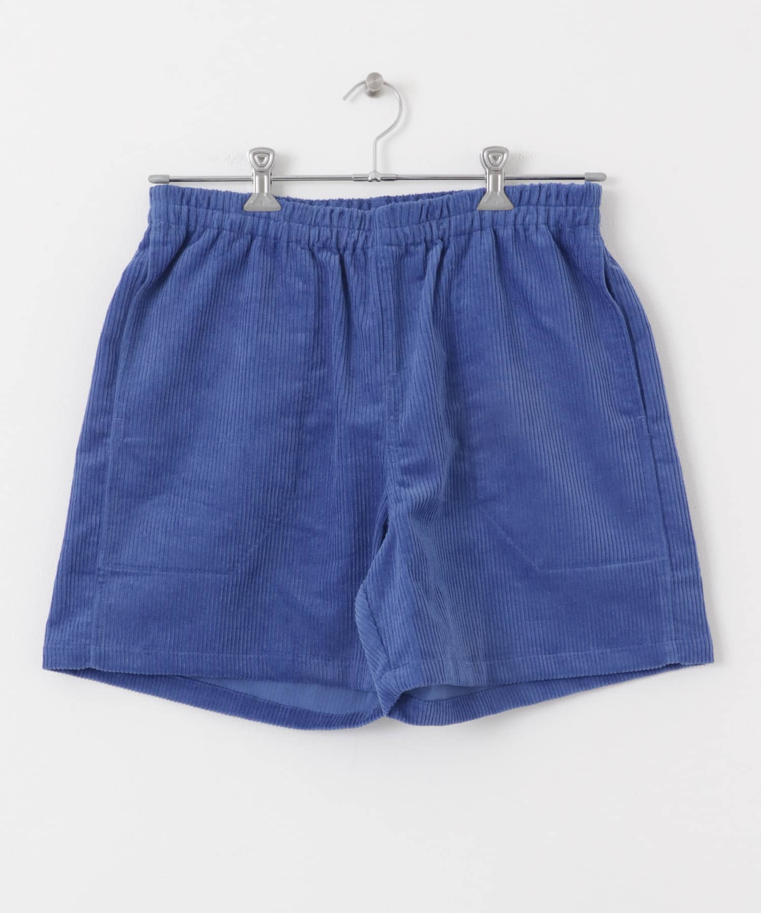 コーデュロイイージーバギーショートパンツ ブルー M