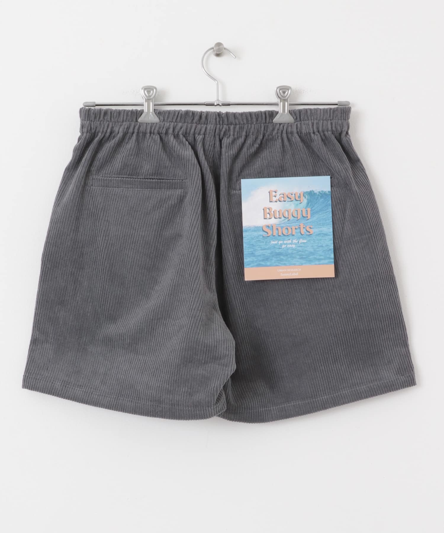 コーデュロイイージーバギーショートパンツ グレー M