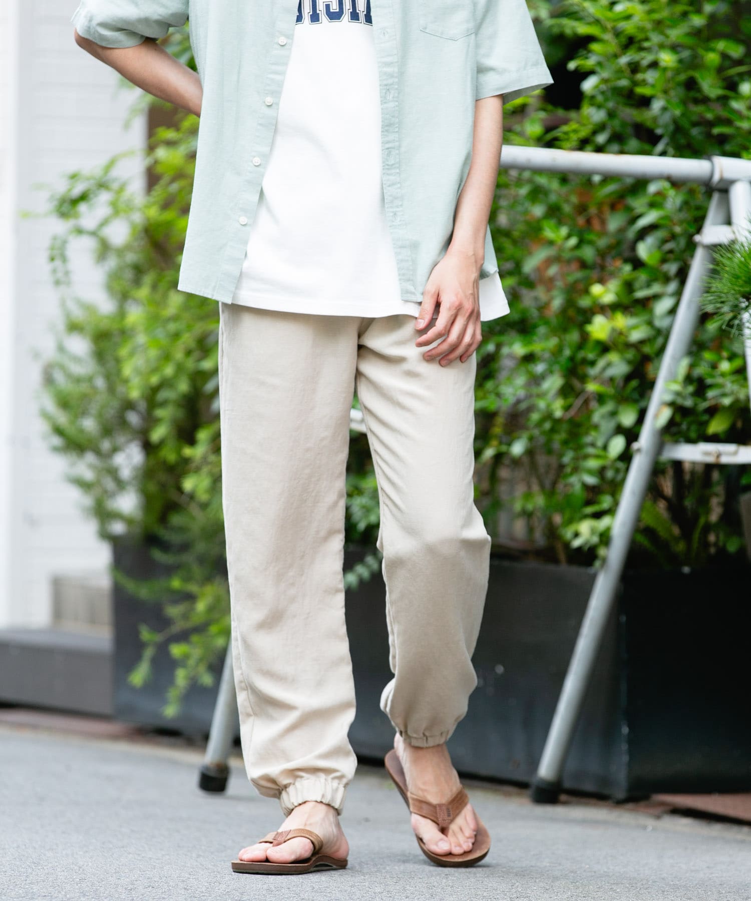 『接触冷感』テンセルリネンイージージョガーパンツ