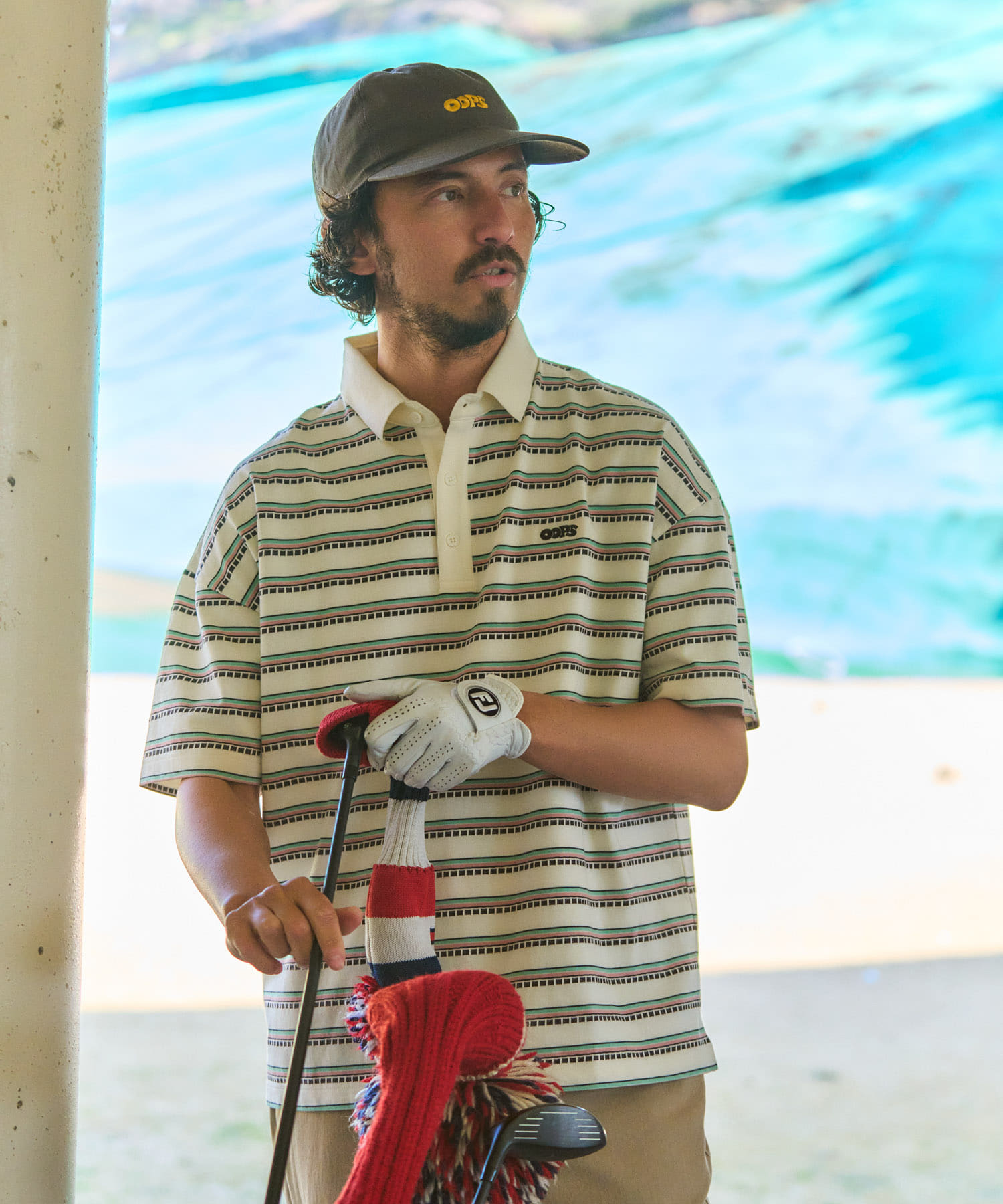 OOPS　ロゴキャップ KHAKI one