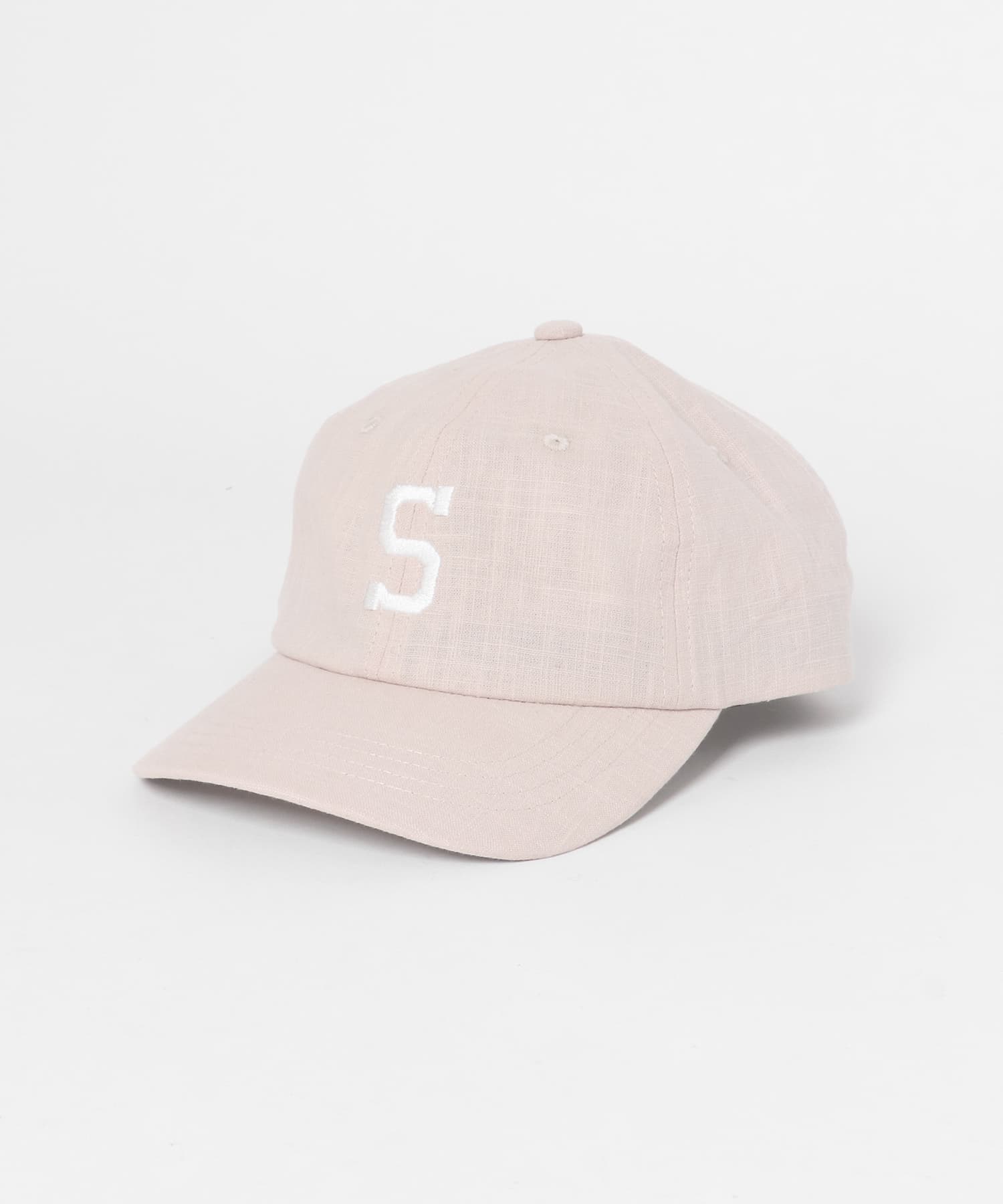 リネン混刺繍キャップ