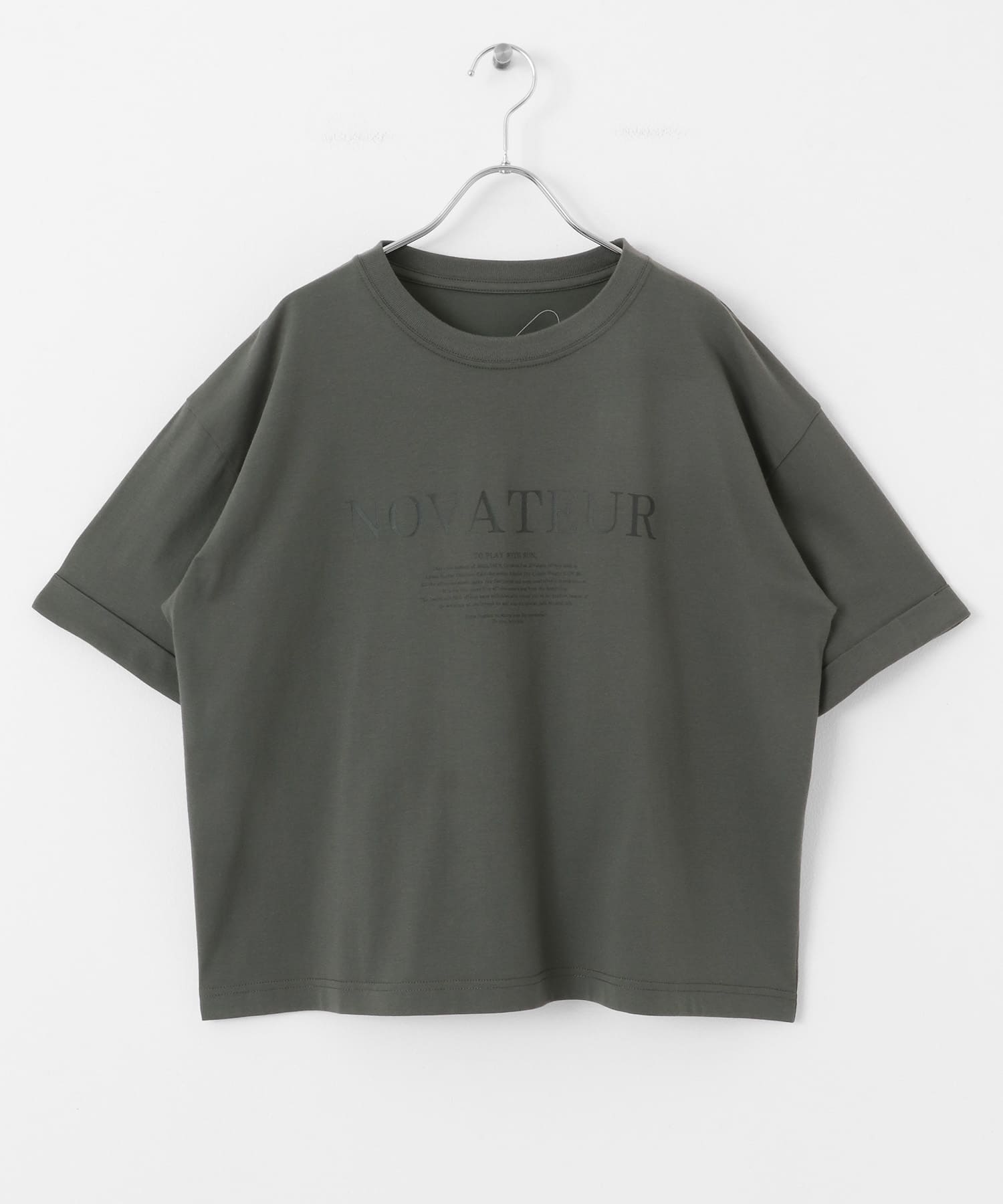 SHELTECH ロゴプリントTシャツ チャコール FREE