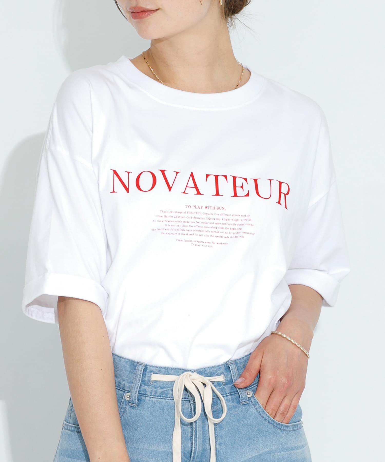 SHELTECH ロゴプリントTシャツ