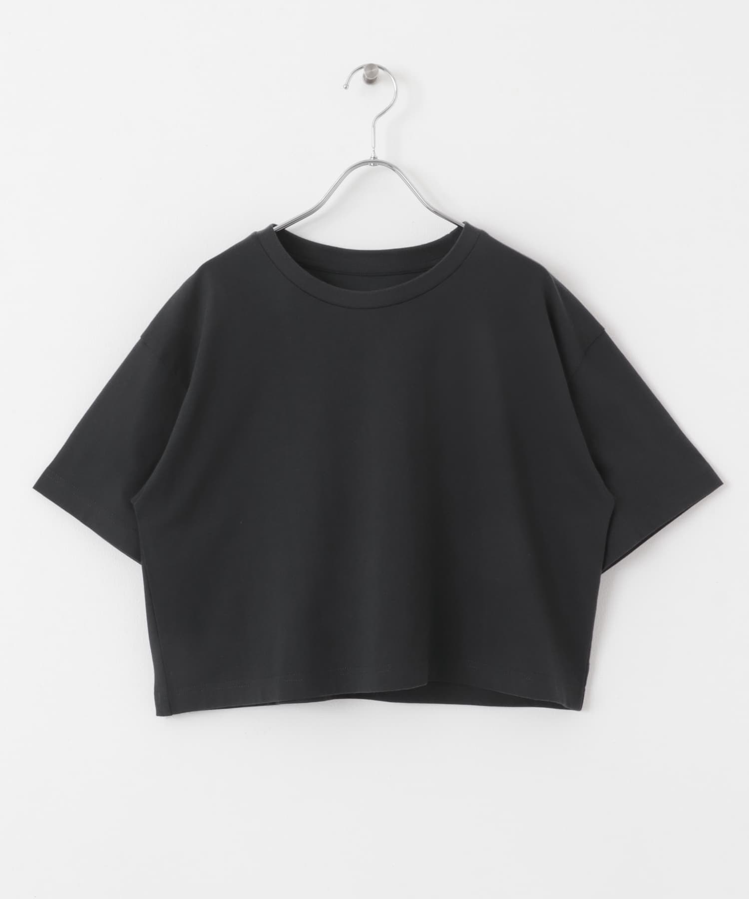 SHELTECH クロップドTシャツ ブラック FREE