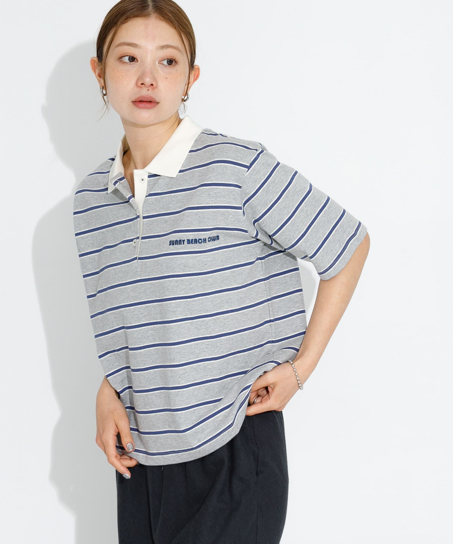 メッセージボーダーポロシャツ