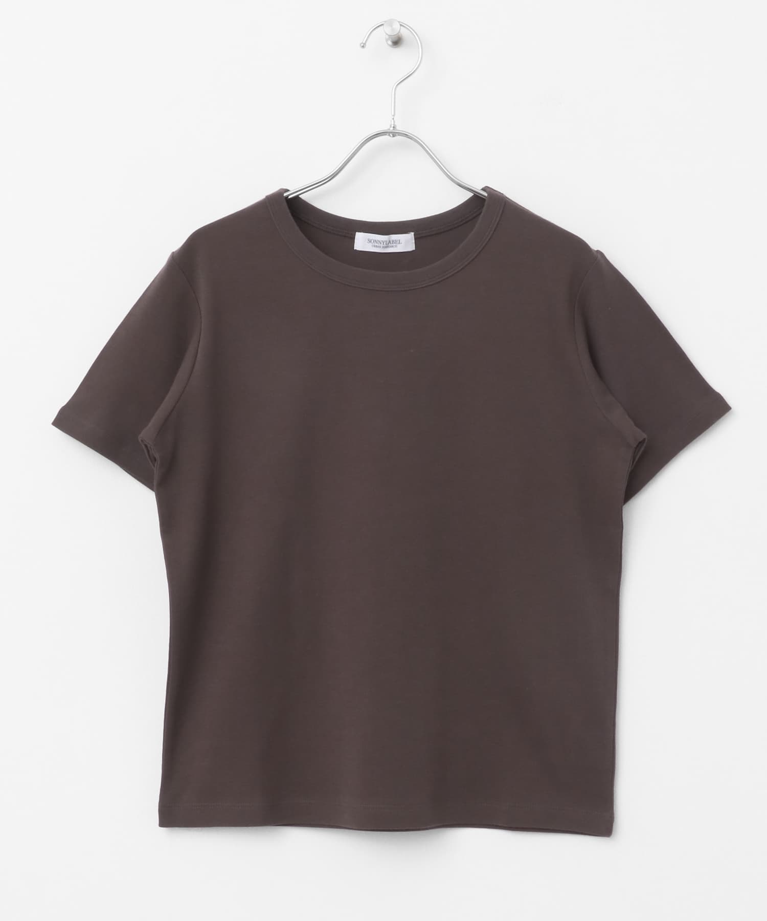 オーガニックコットンコンパクトスムースTシャツ ブラウン FREE