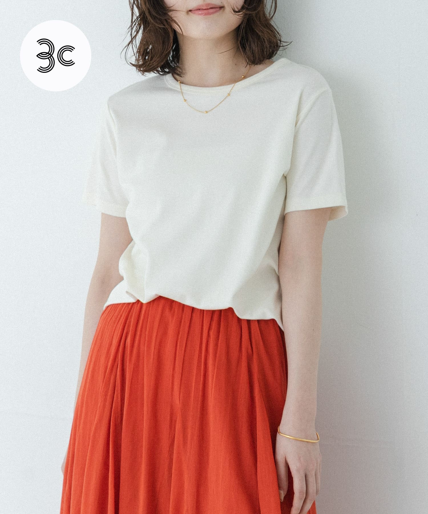 オーガニックコットンコンパクトスムースTシャツ