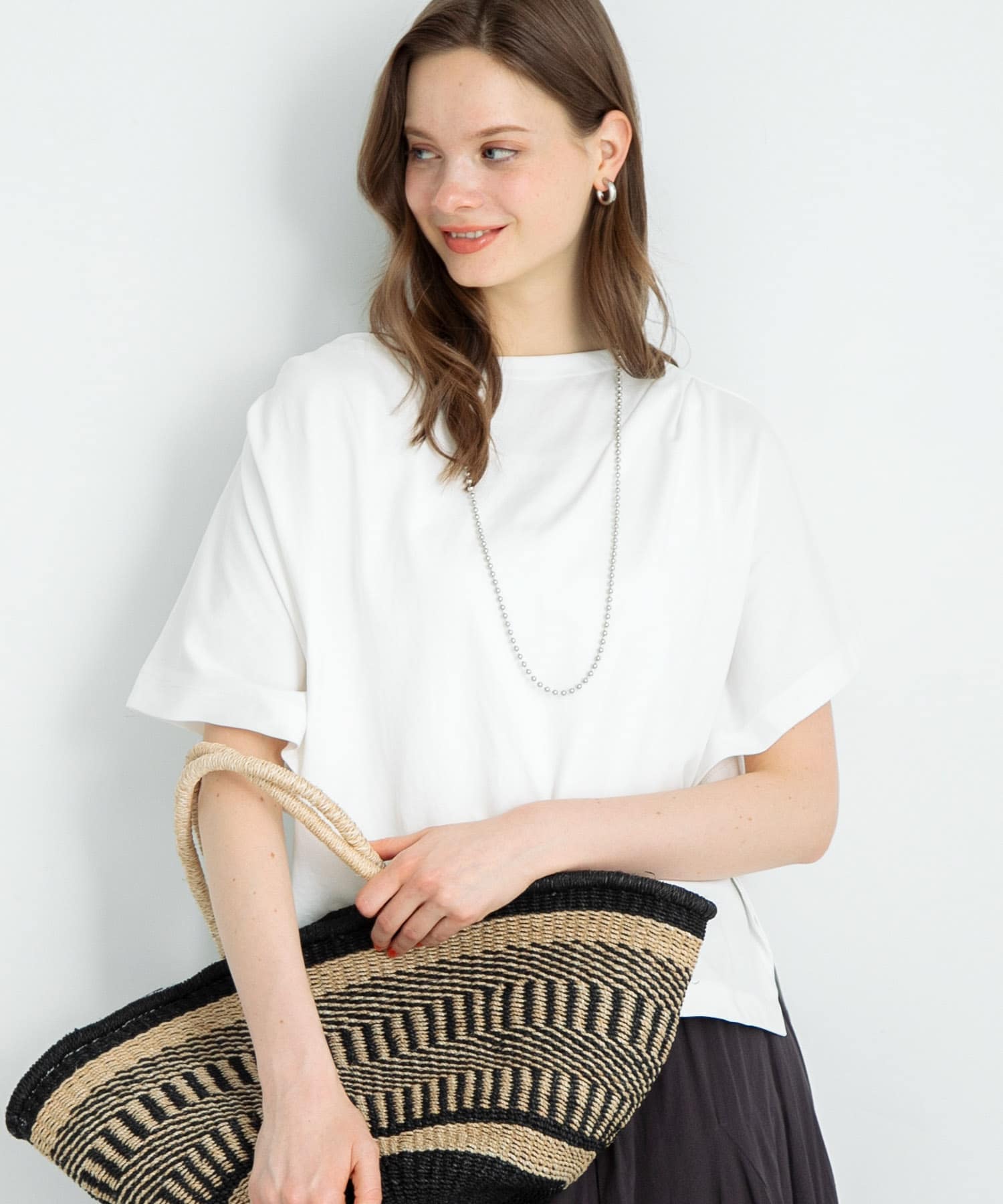 吸水速乾クールタッチワイドTシャツ(FREE チャコール): トップス