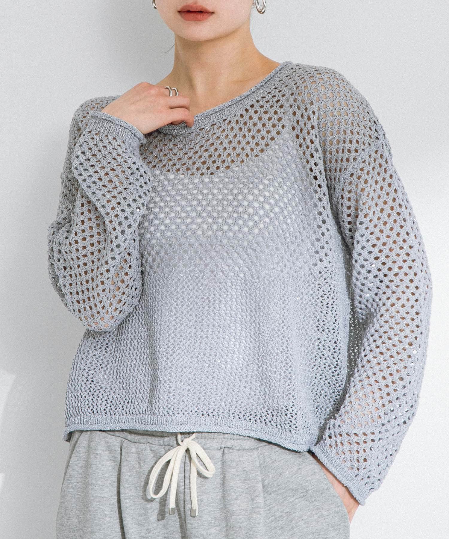 BATONER【新品】メッシュニット ニット セーター メッシュニットトップス レディース : ZOZOTOWN