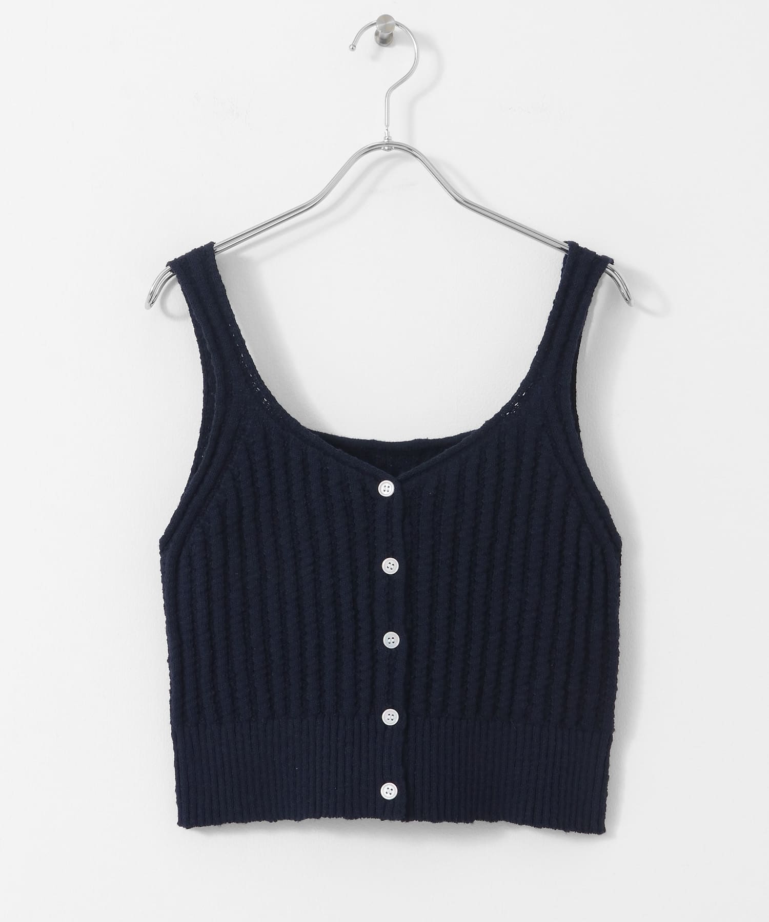 2WAY透かし編みニットビスチェ ネイビー FREE