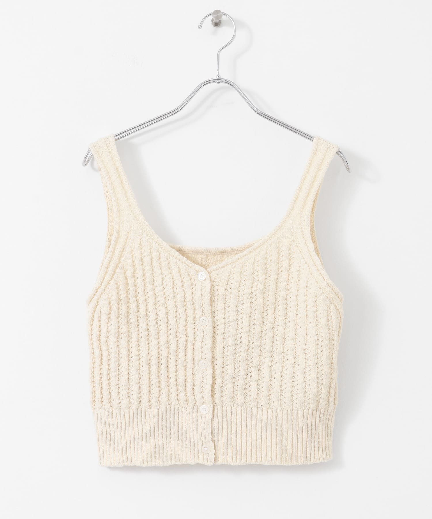 2WAY透かし編みニットビスチェ アイボリー FREE