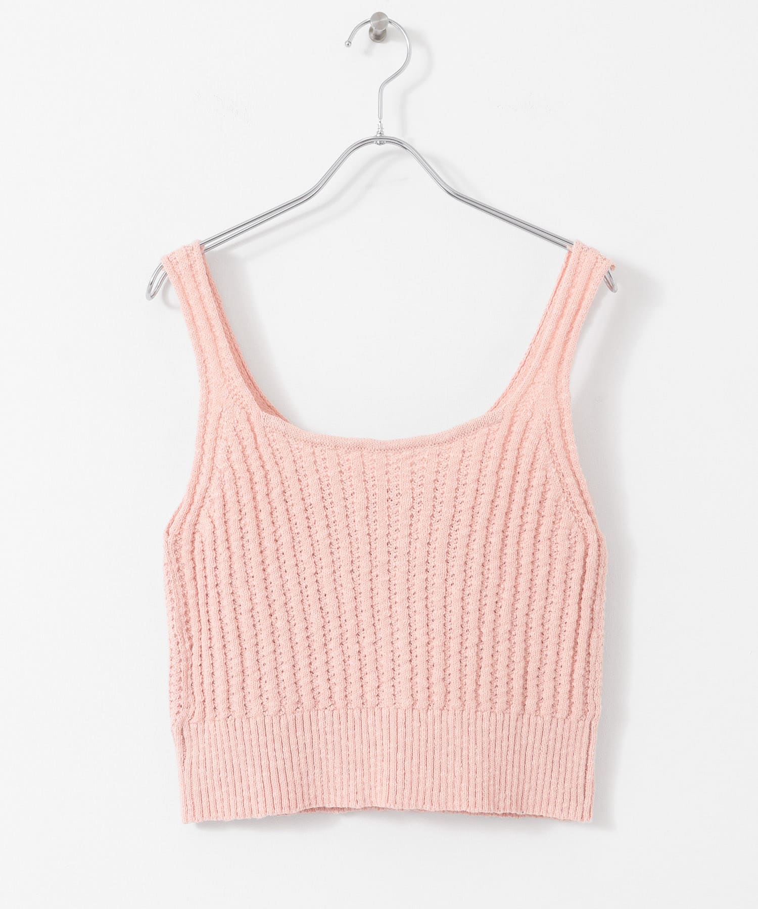 2WAY透かし編みニットビスチェ ピンク FREE