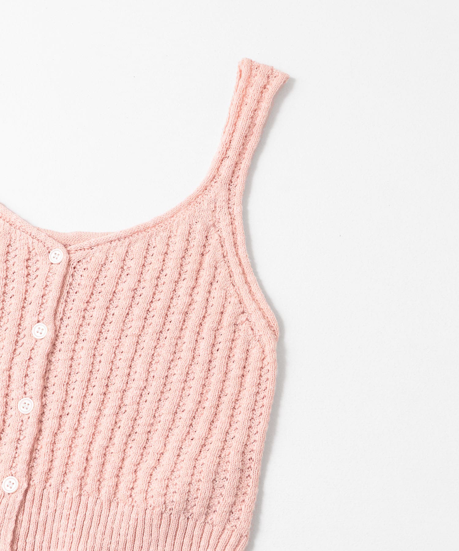 2WAY透かし編みニットビスチェ ピンク FREE