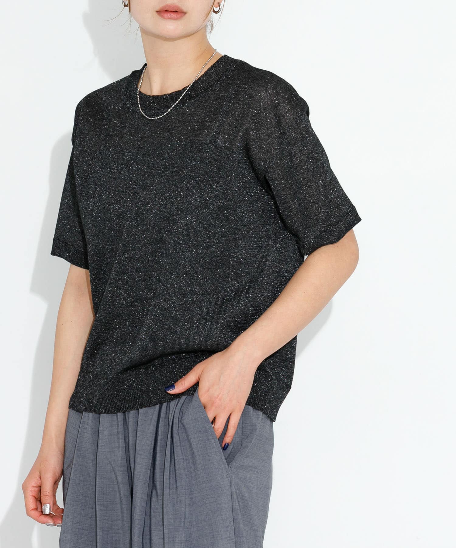 シアーラメニットTシャツ