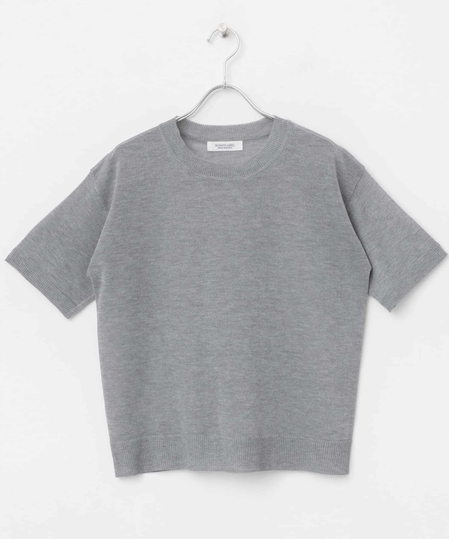 シアーラメニットTシャツ グレー FREE