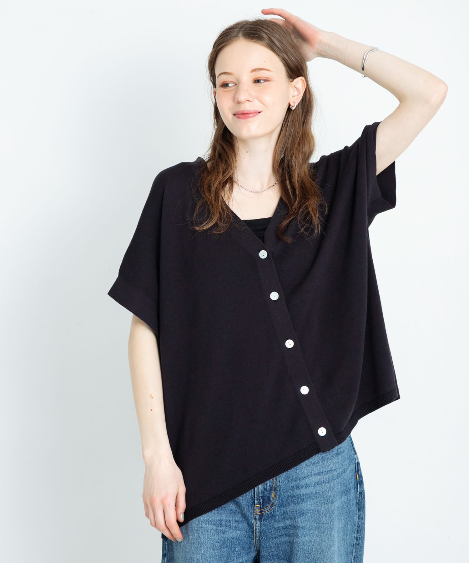 『接触冷感』クールミストフレンチニットカーディガン