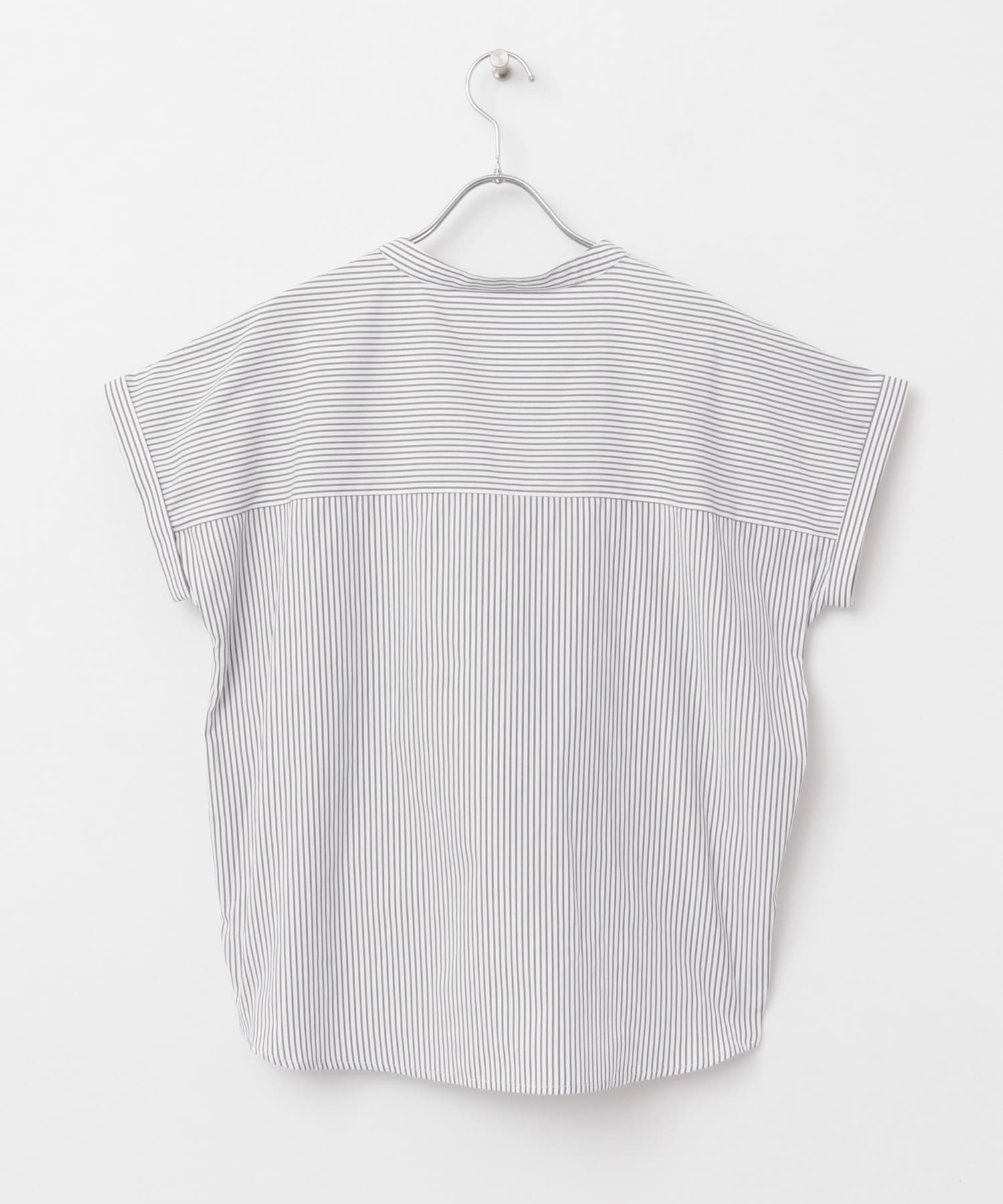 『WEB限定』フロントタックフレンチスリーブシャツ WHT×BLK FREE