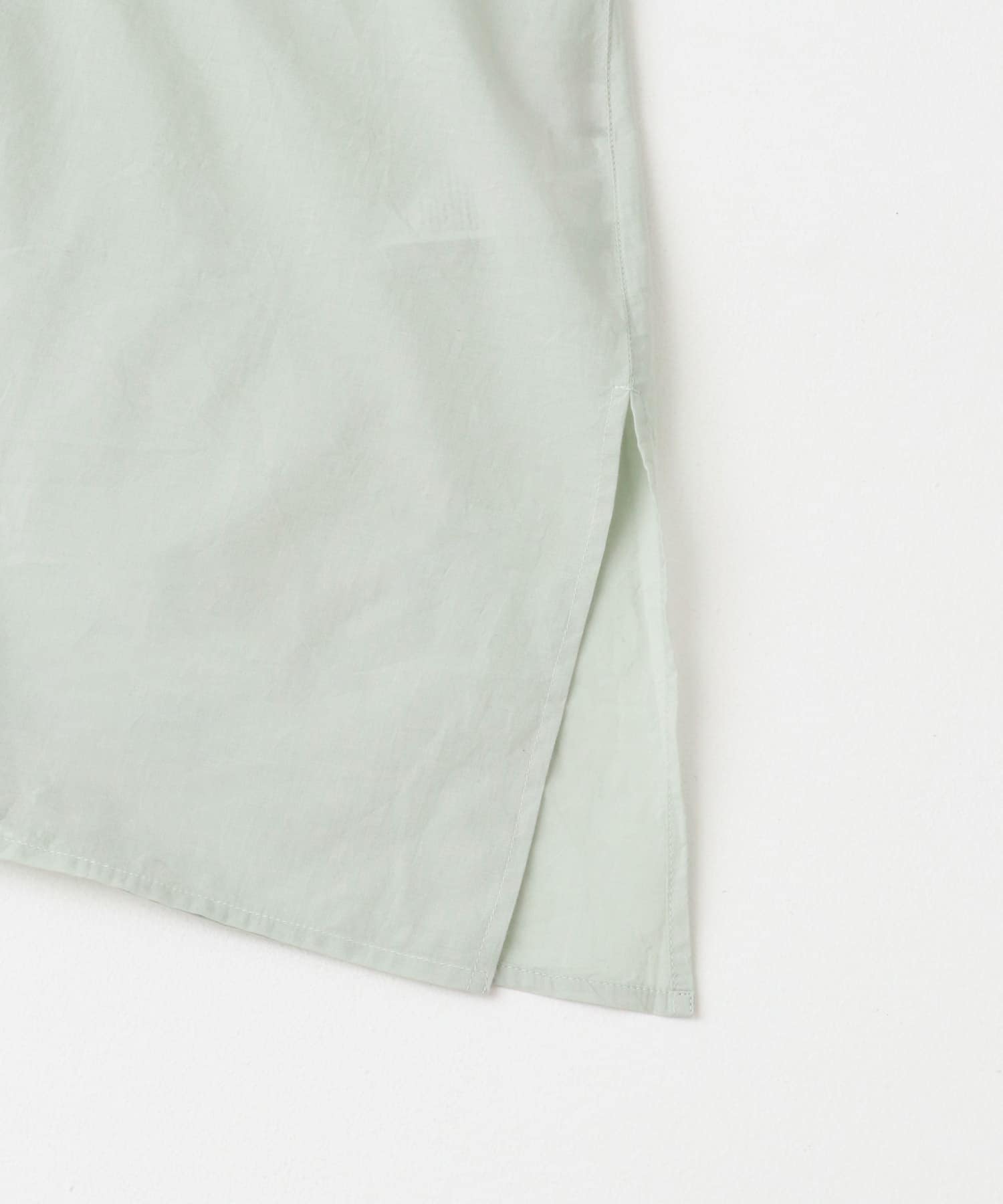 エアリーコットンフリルフレンチシャツブラウス ミント FREE