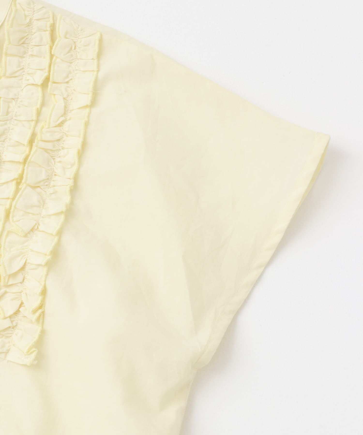 エアリーコットンフリルフレンチシャツブラウス イエロー FREE