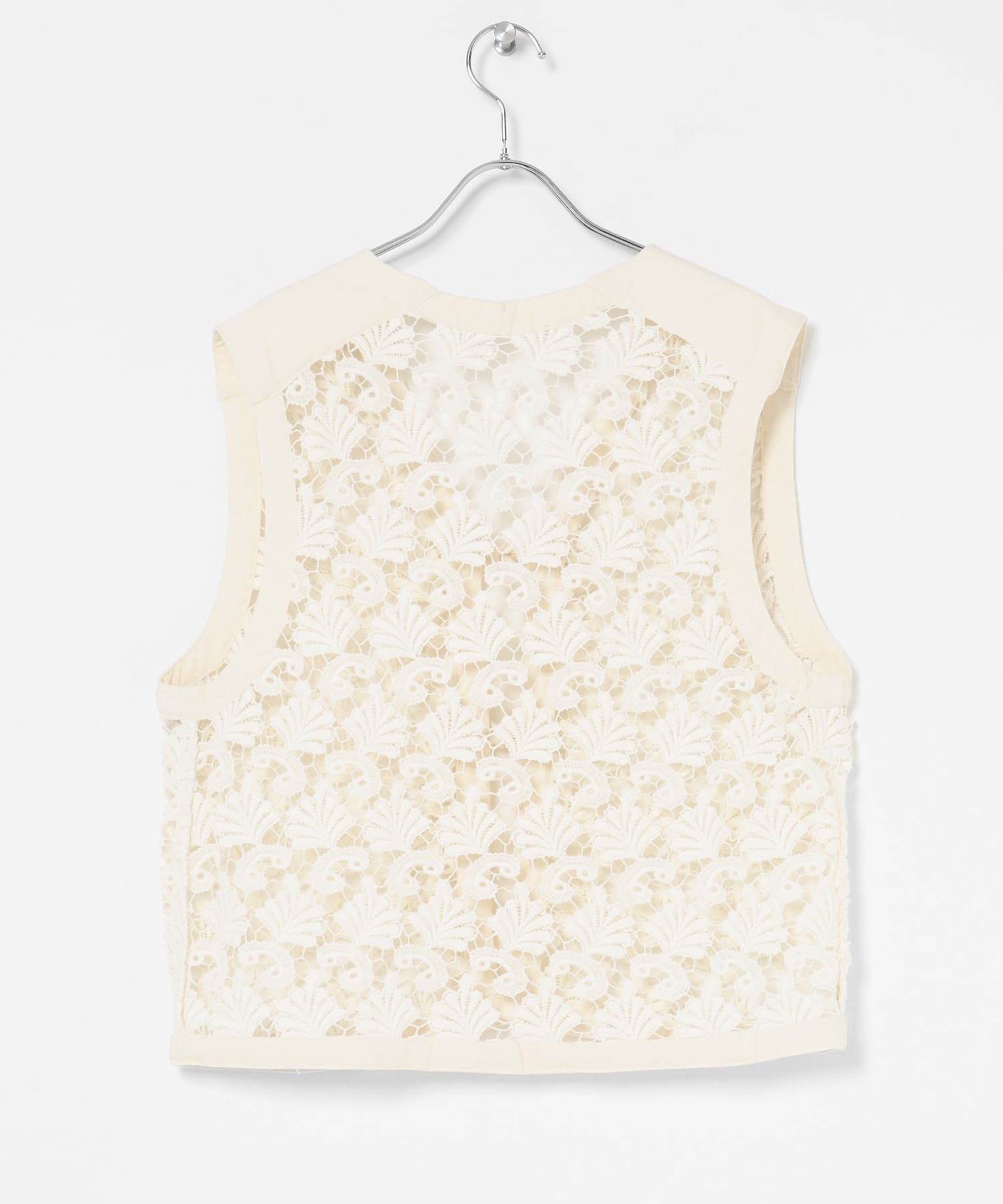 ボタニカルモチーフレースベスト オフ FREE